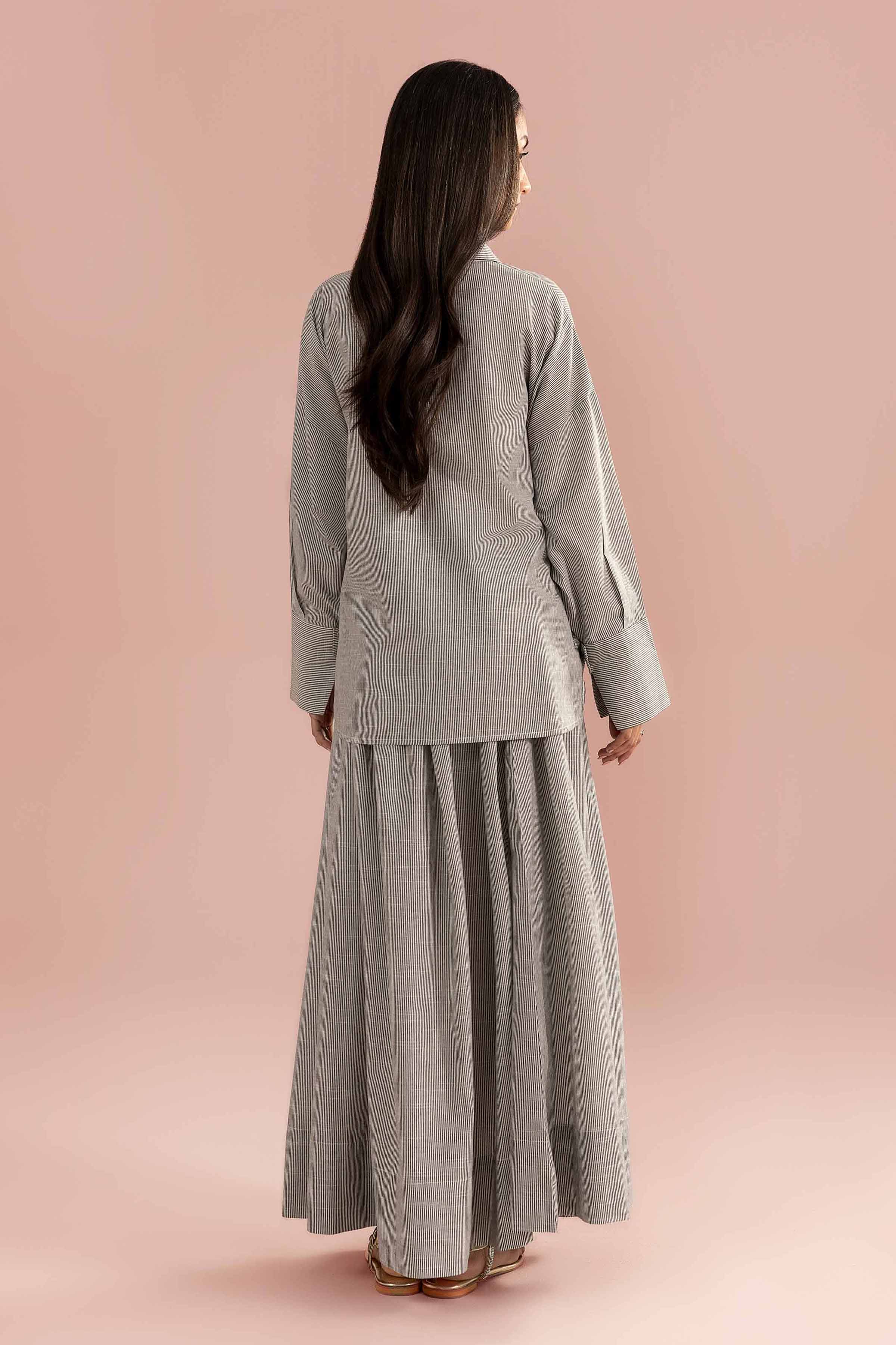 NishatUK - Black Embroidered Cotton 2-piece ready to wear Dress