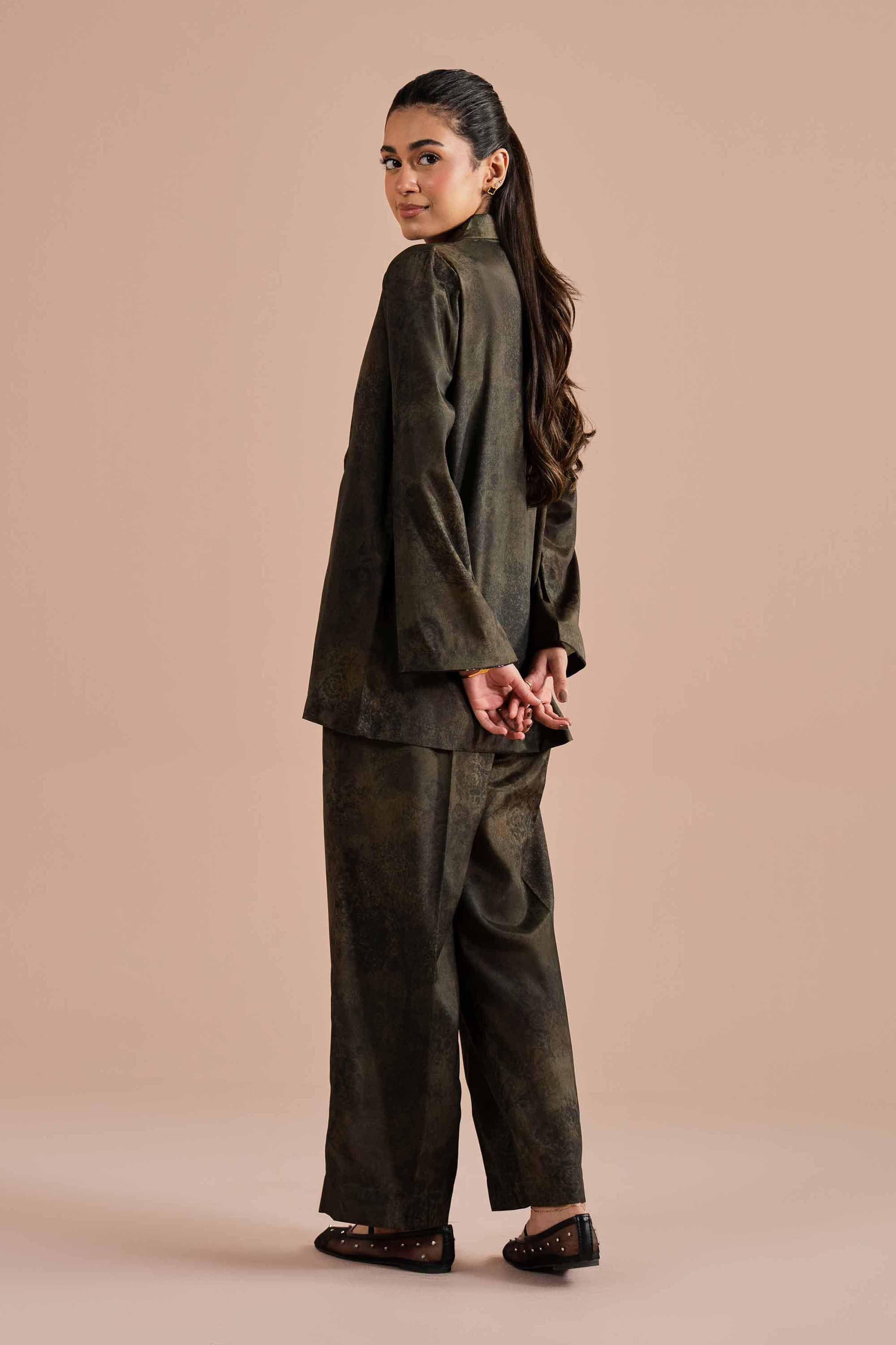 NishatUK - Green Printed Silk 2-piece ready to wear Dress