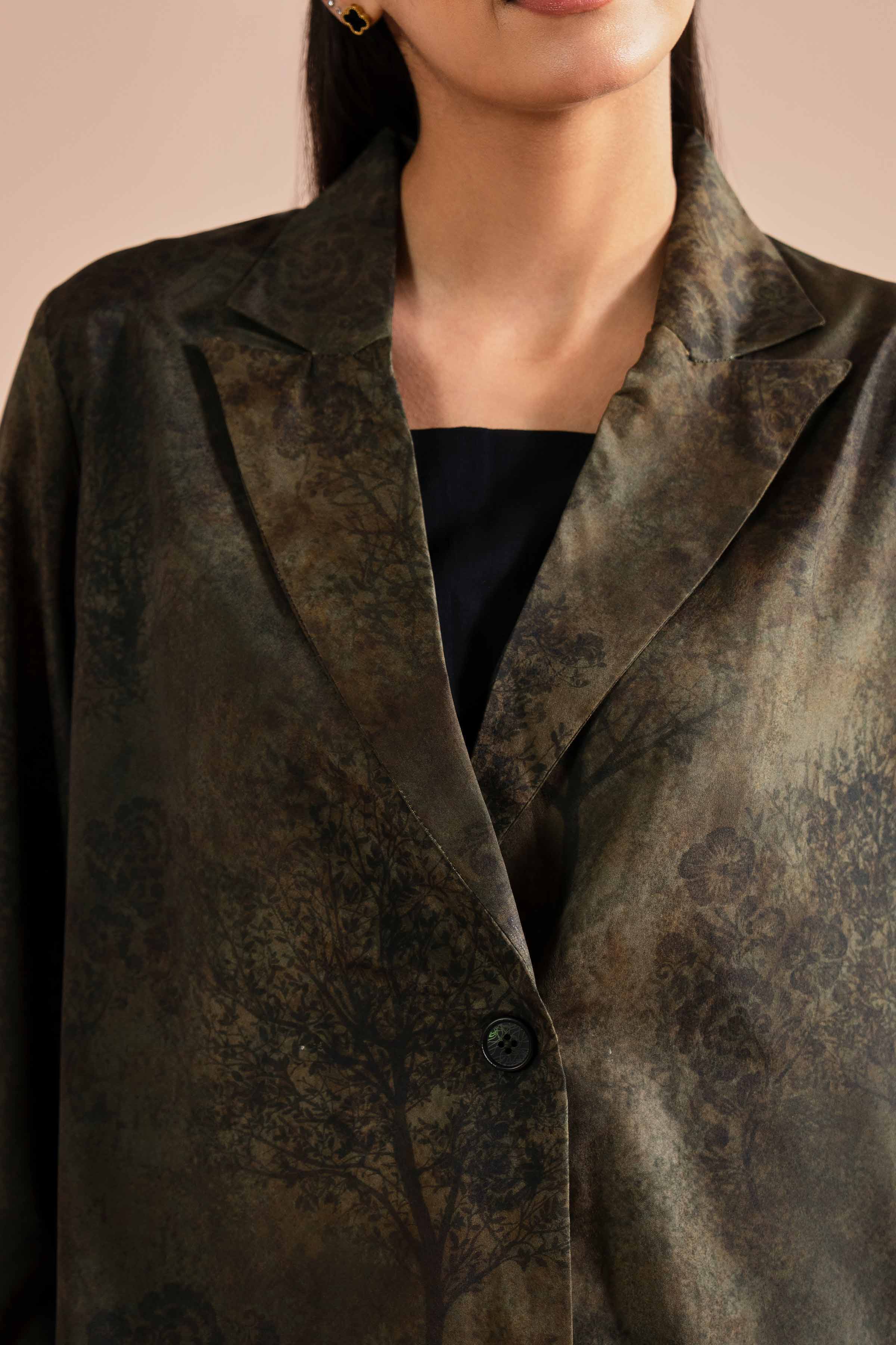 NishatUK - Green Printed Silk 2-piece ready to wear Dress