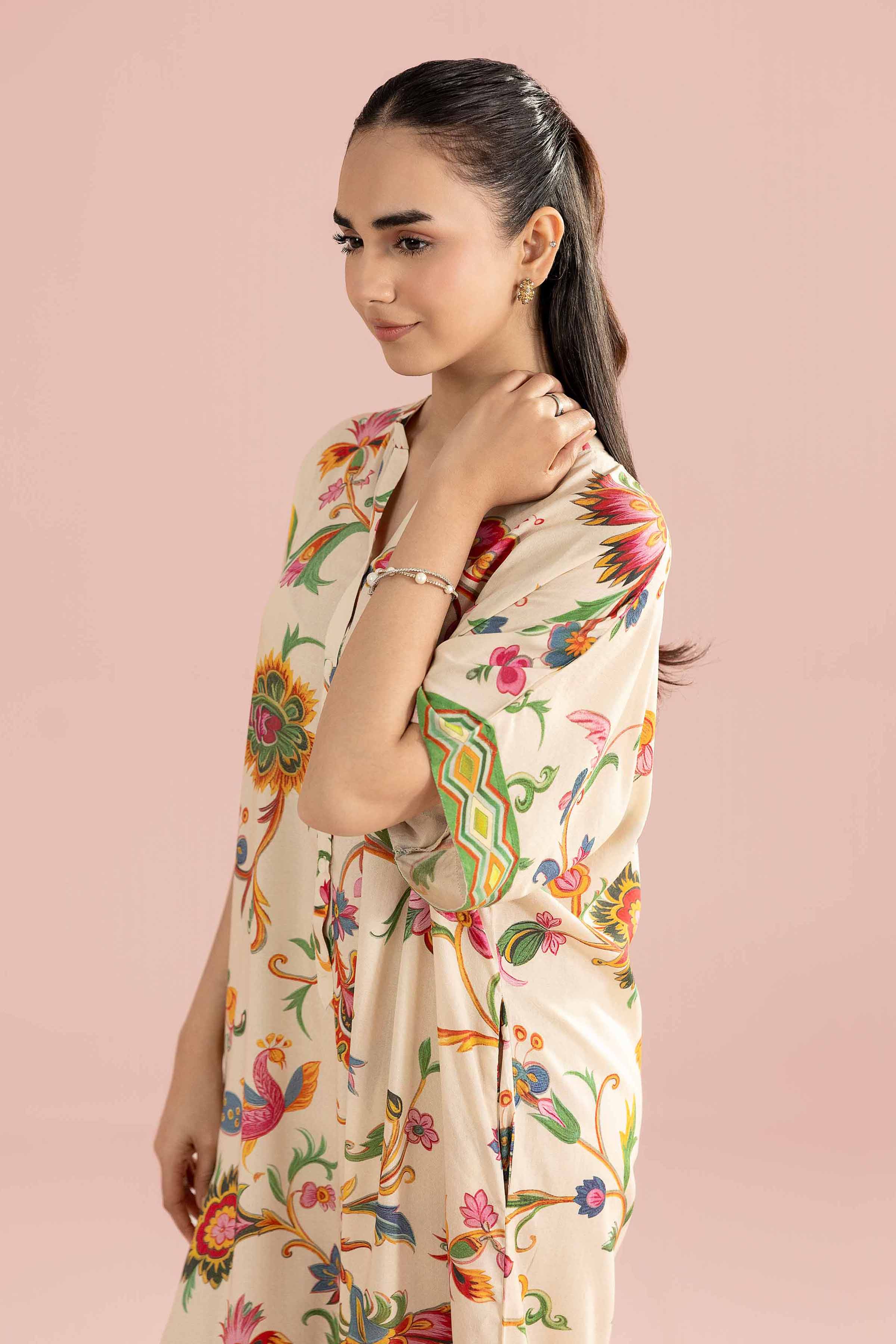 NishatUK - Beige Printed Dobby 1-piece ready to wear Shirt