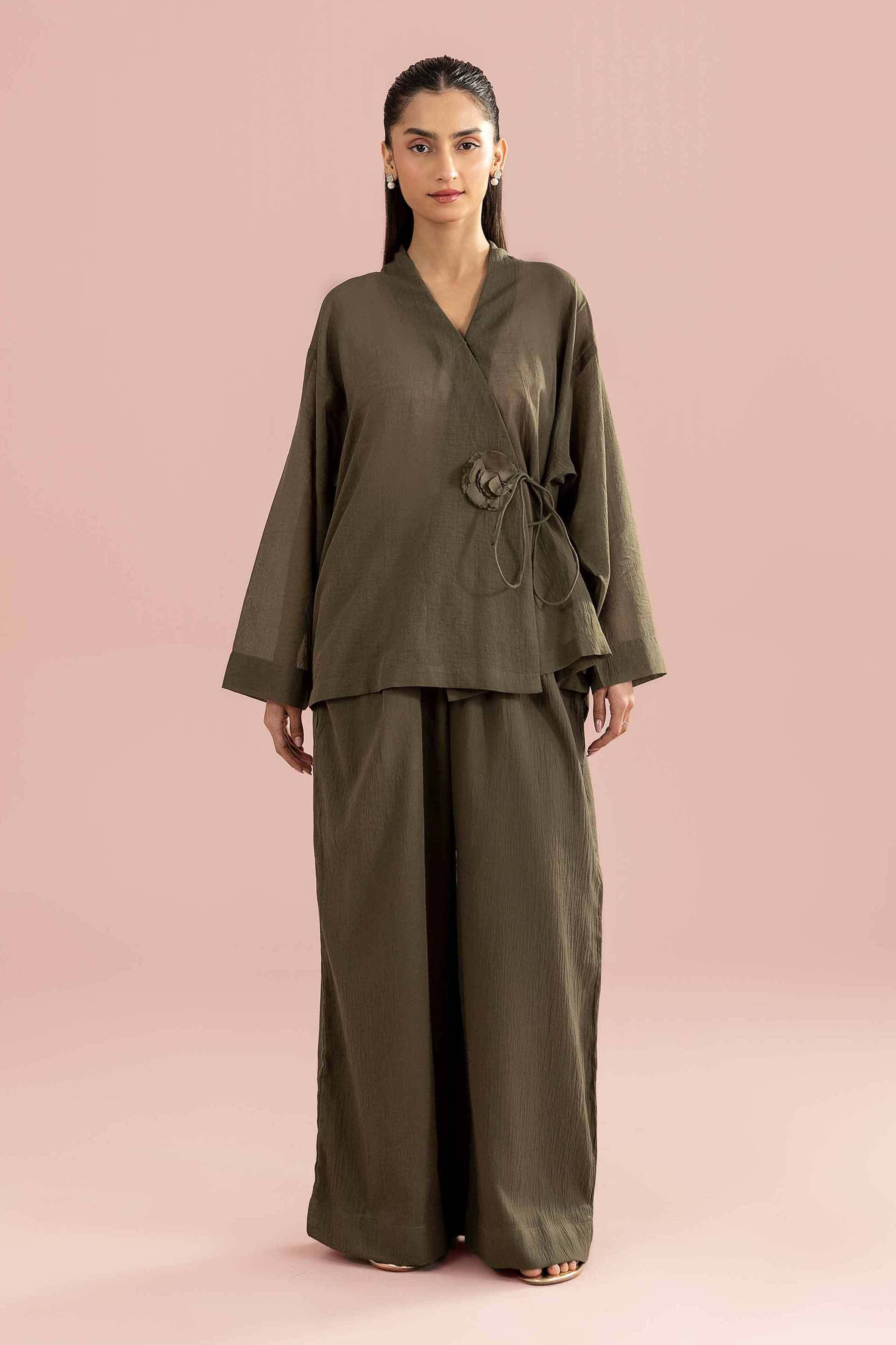 NishatUK - Green Solids Lawn 2-piece ready to wear Dress