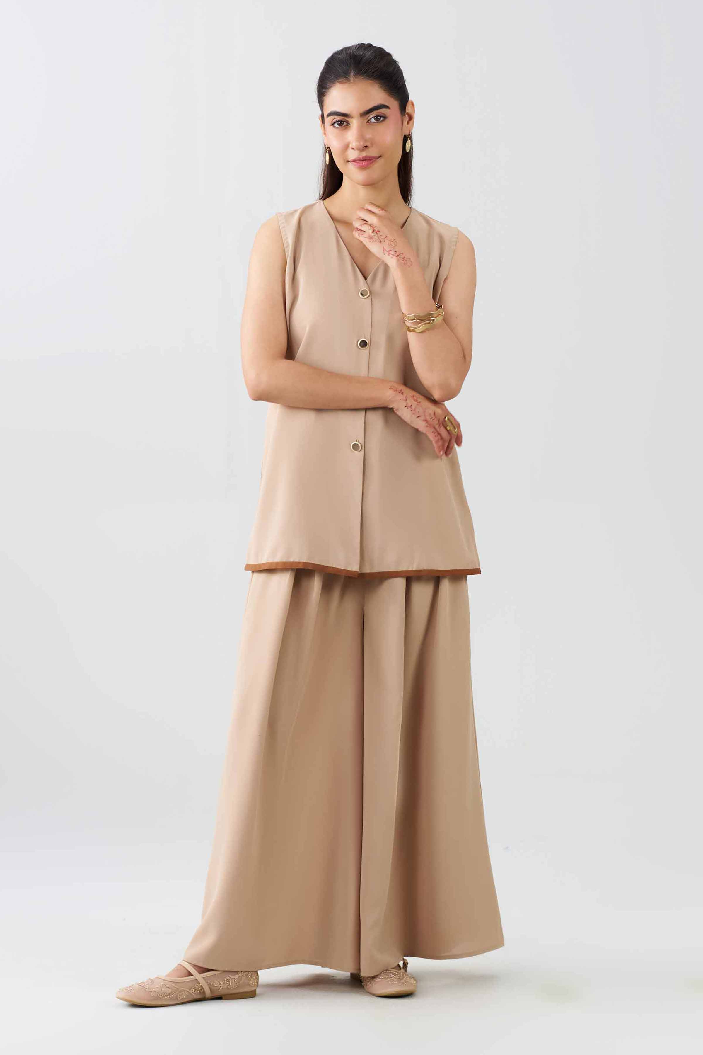 Nishat UK - Beige Solids Stone Wash 2 Pieces ready to wear Dress