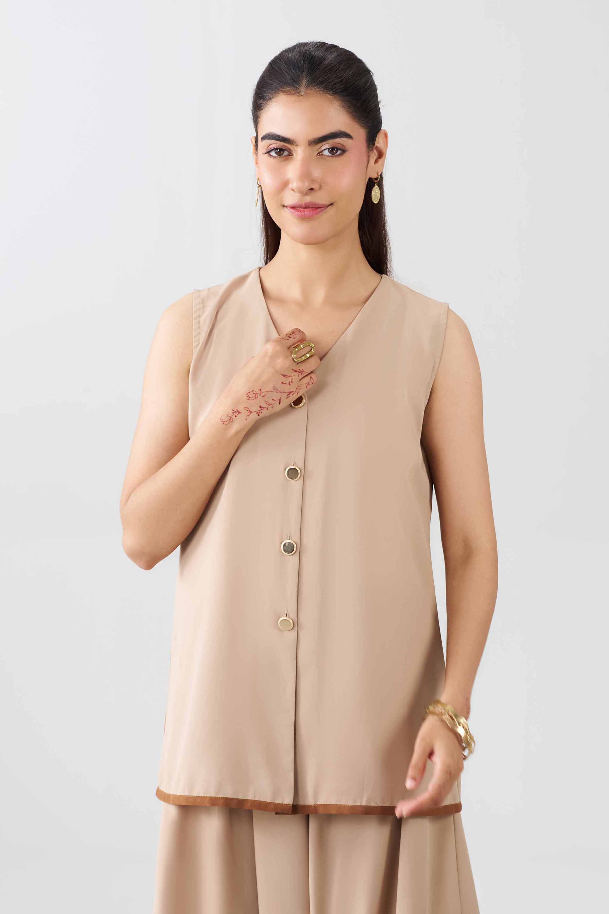Nishat UK - Beige Solids Stone Wash 2 Pieces ready to wear Dress