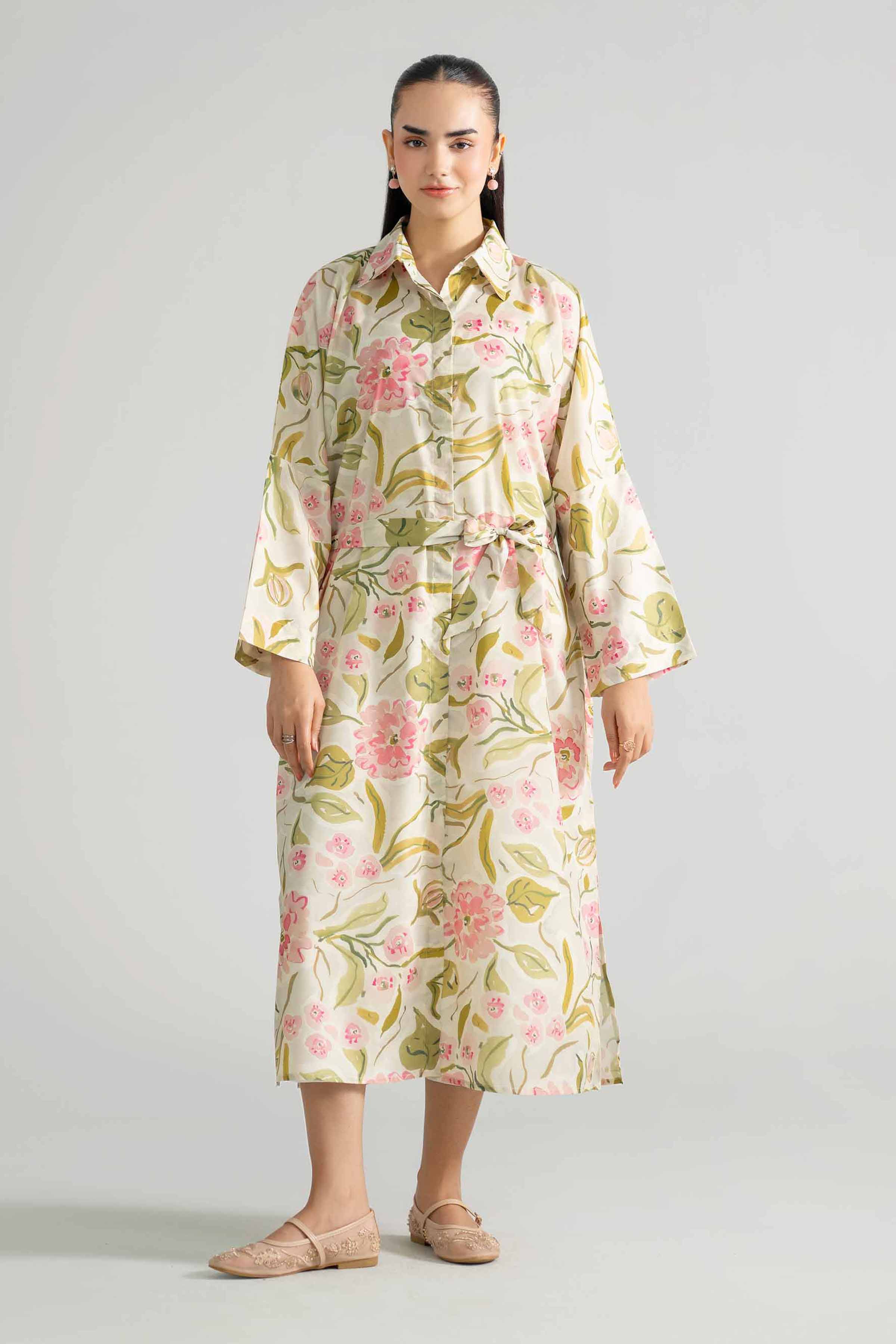 Nishat UK - Green Printed Silk 1-piece ready to wear Shirt