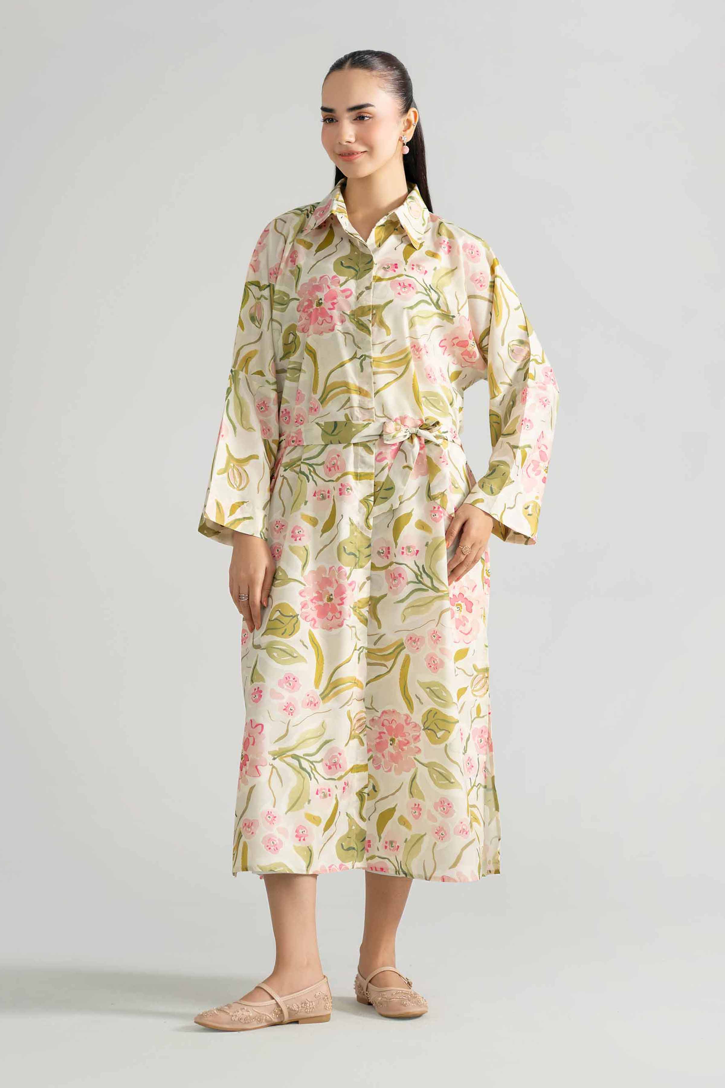 Nishat UK - Green Printed Silk 1-piece ready to wear Shirt