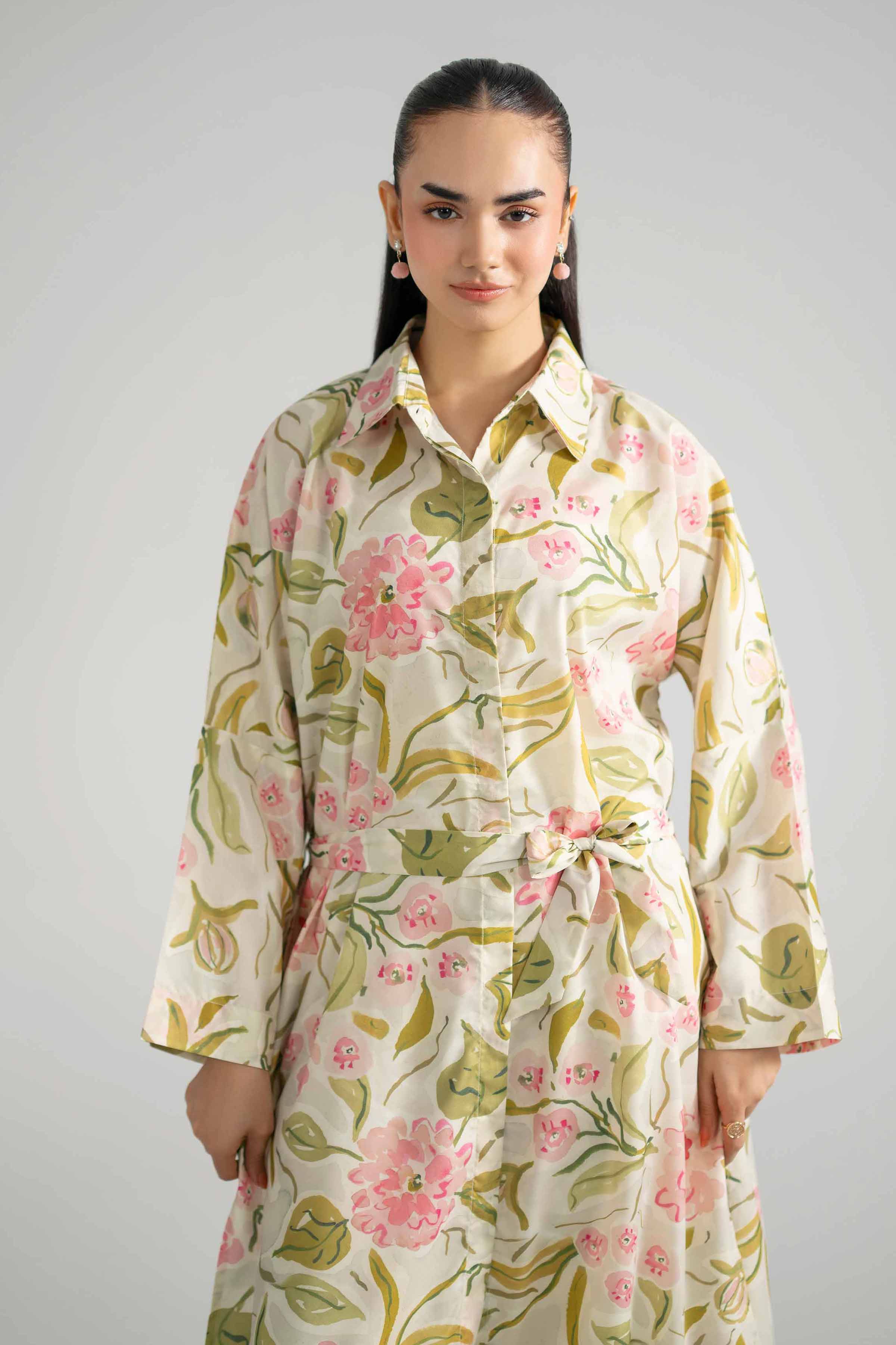Nishat UK - Green Printed Silk 1-piece ready to wear Shirt
