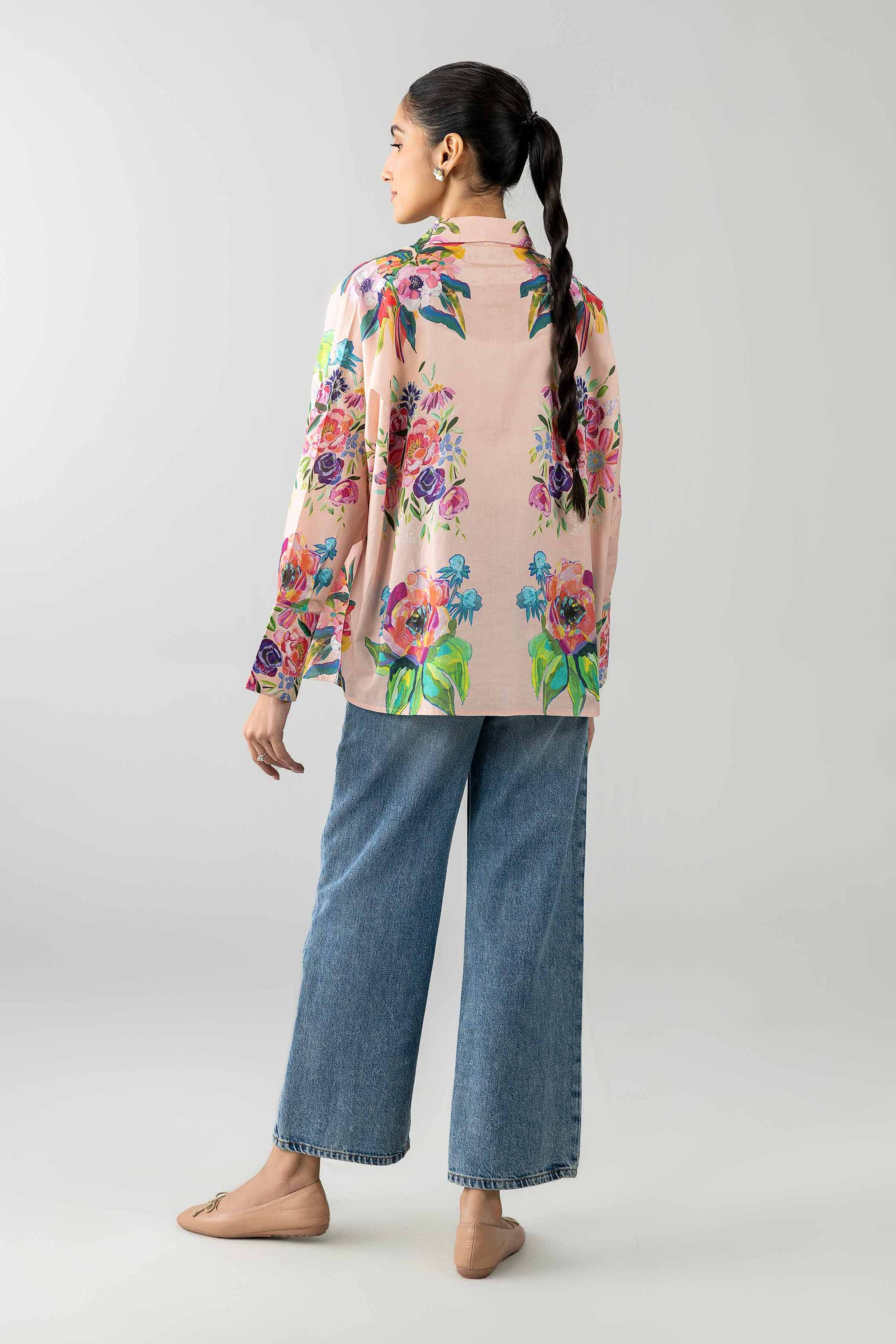 Nishat UK - Pink Printed Cambric 1-piece ready to wear Shirt
