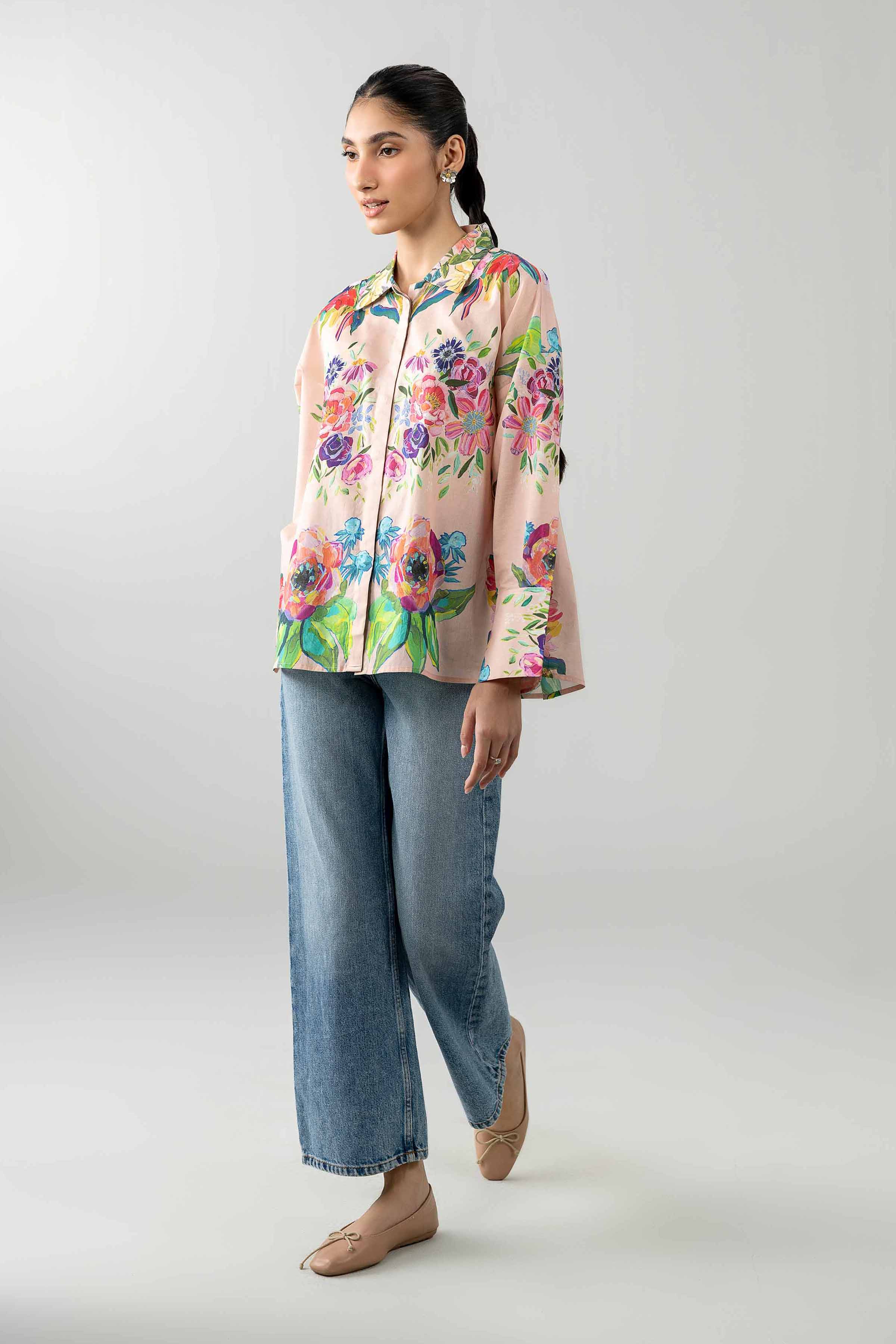 Nishat UK - Pink Printed Cambric 1-piece ready to wear Shirt