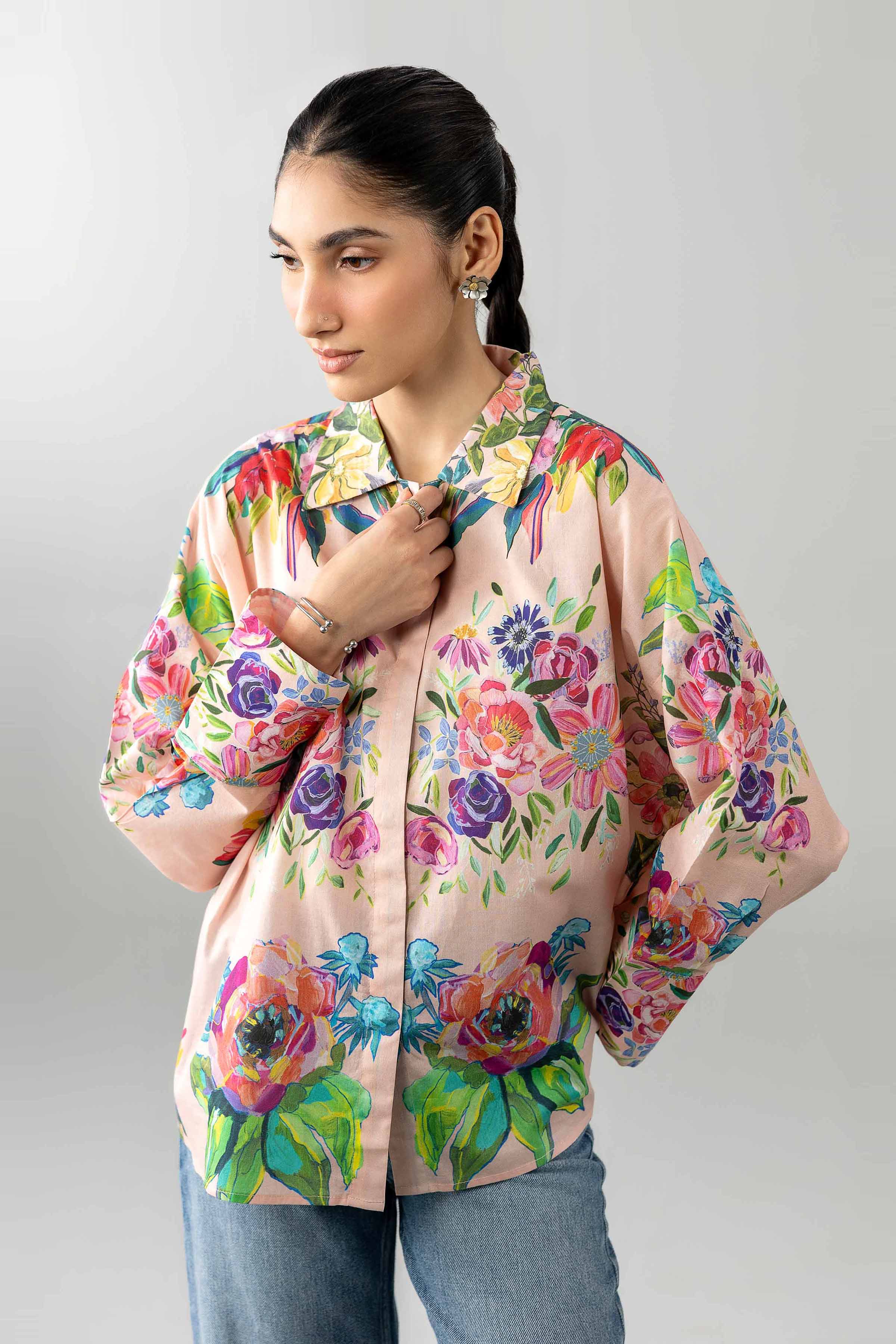 Nishat UK - Pink Printed Cambric 1-piece ready to wear Shirt