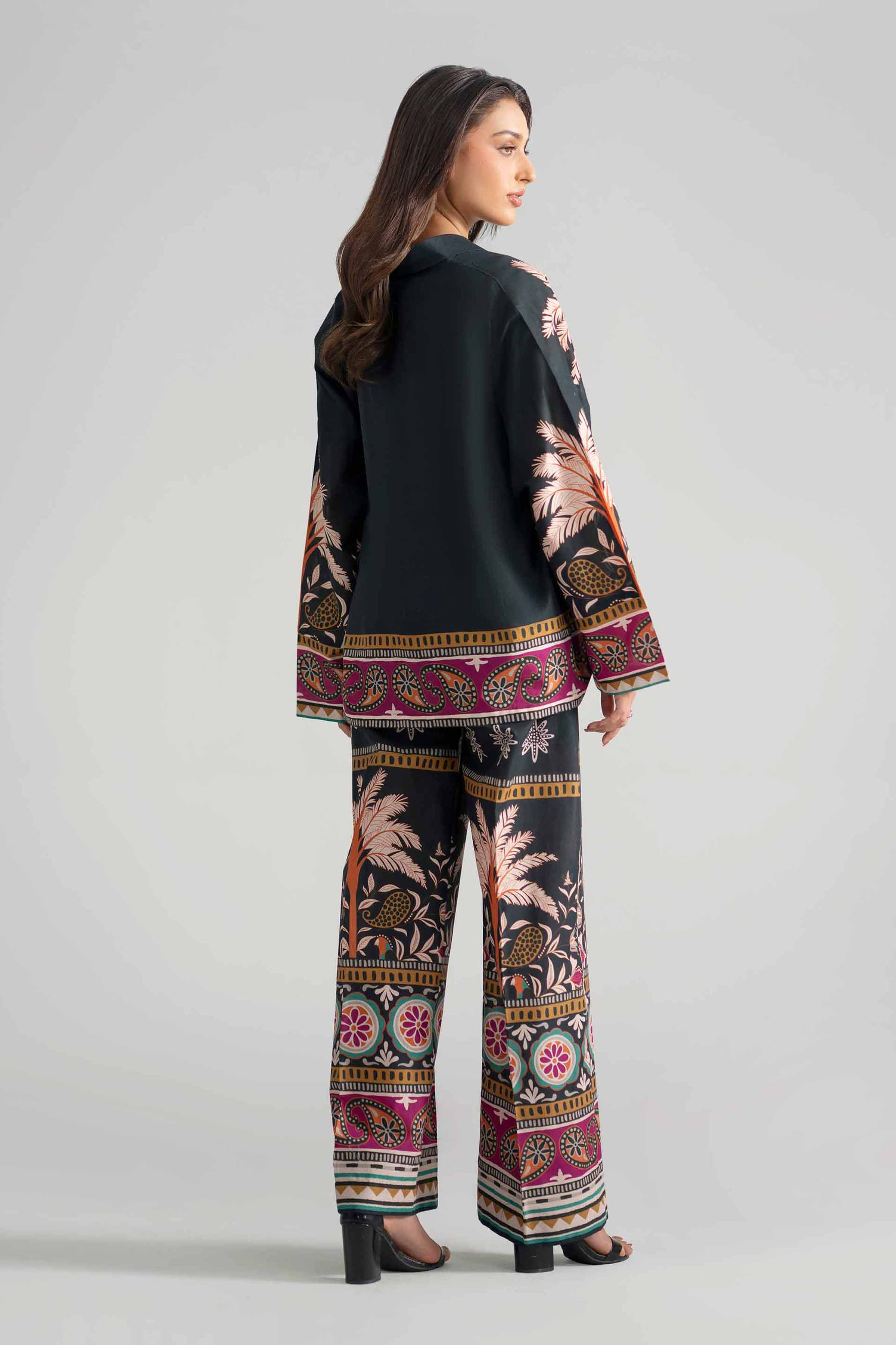 Nishat UK - Black Printed Cambric 2-piece ready to wear Dress