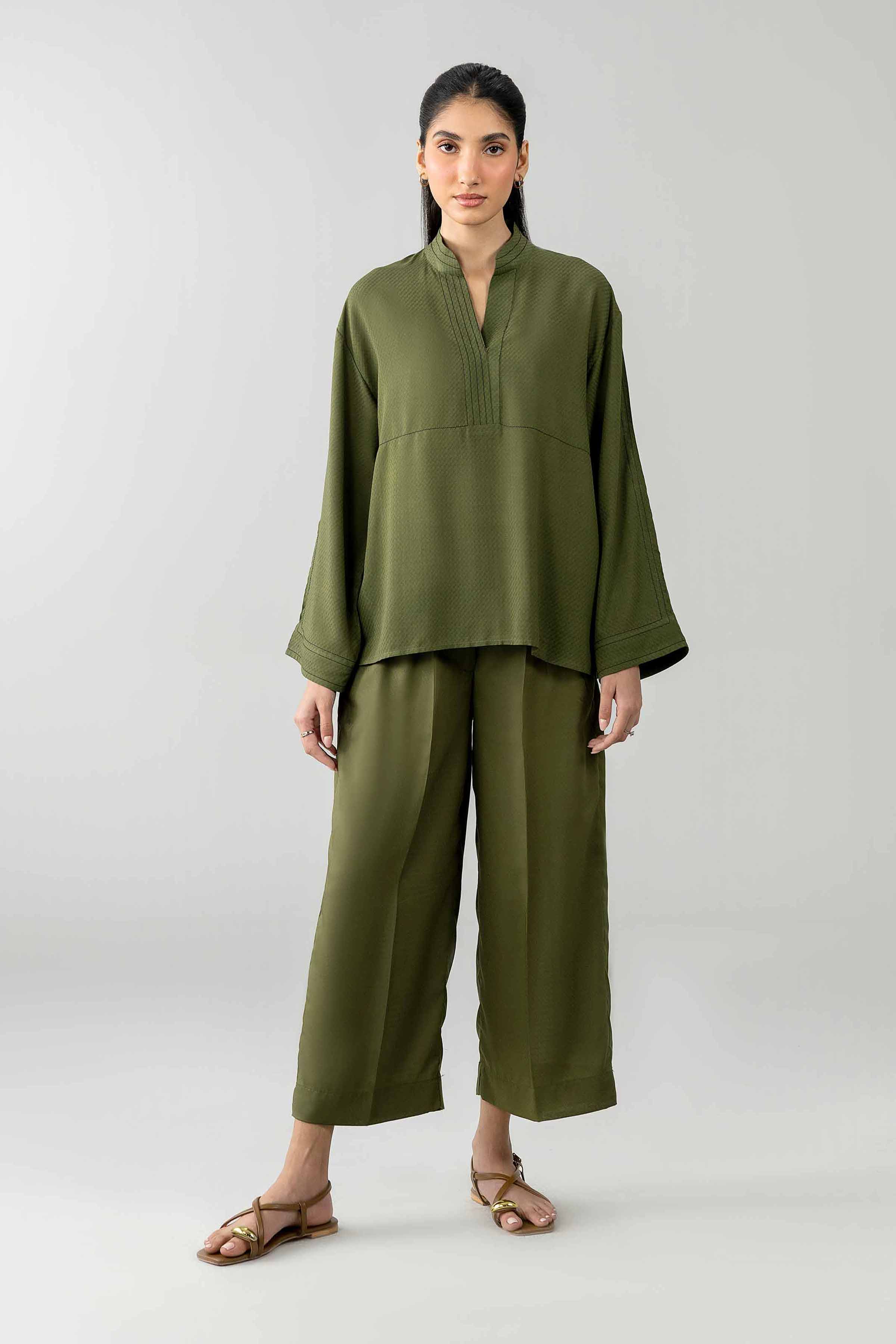 Nishat UK - Green Solids Modal 2-piece ready to wear Dress