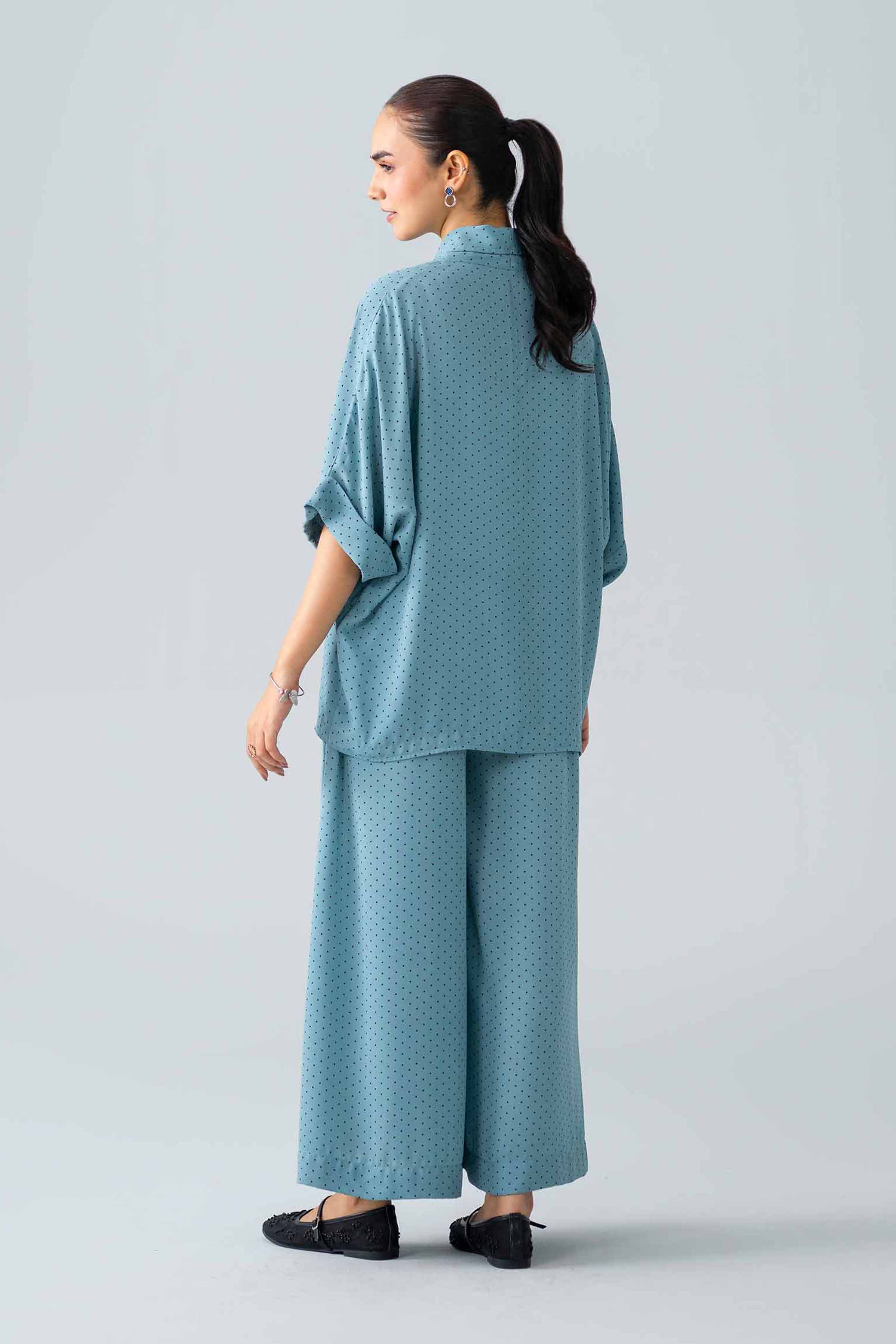 Nishat UK - Blue Printed Georgette 2 Pieces ready to wear Dress