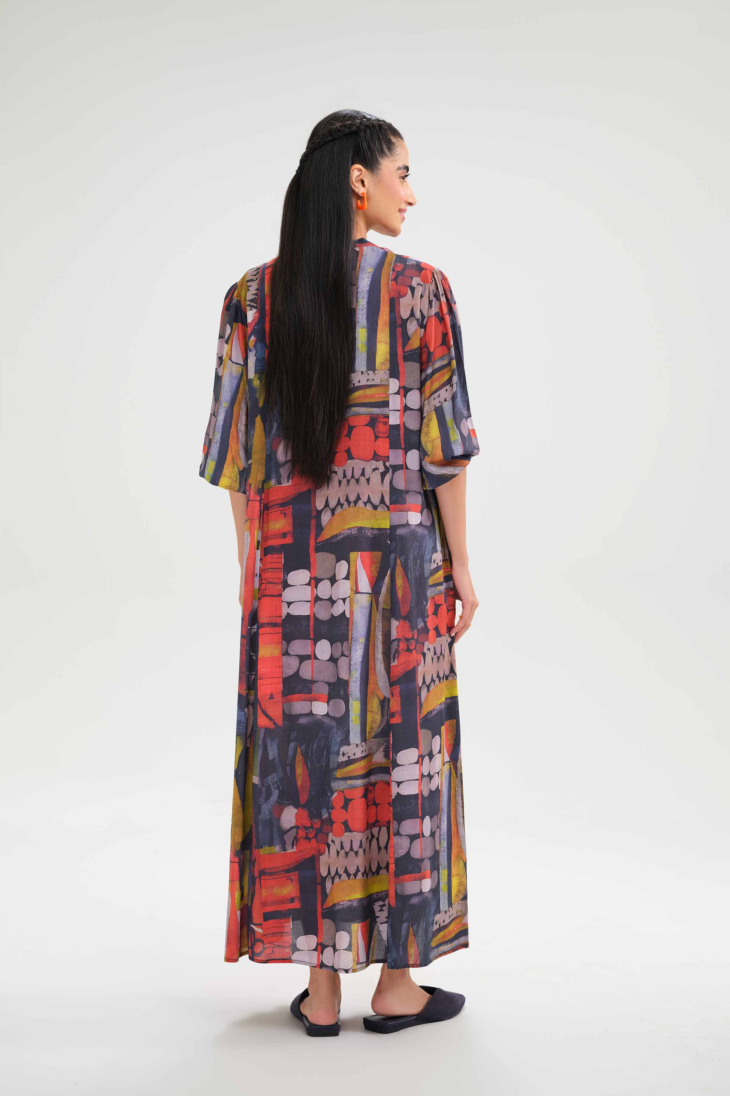 NishatUK - Multi Printed Micro Modal 1-piece ready to wear Long Dress