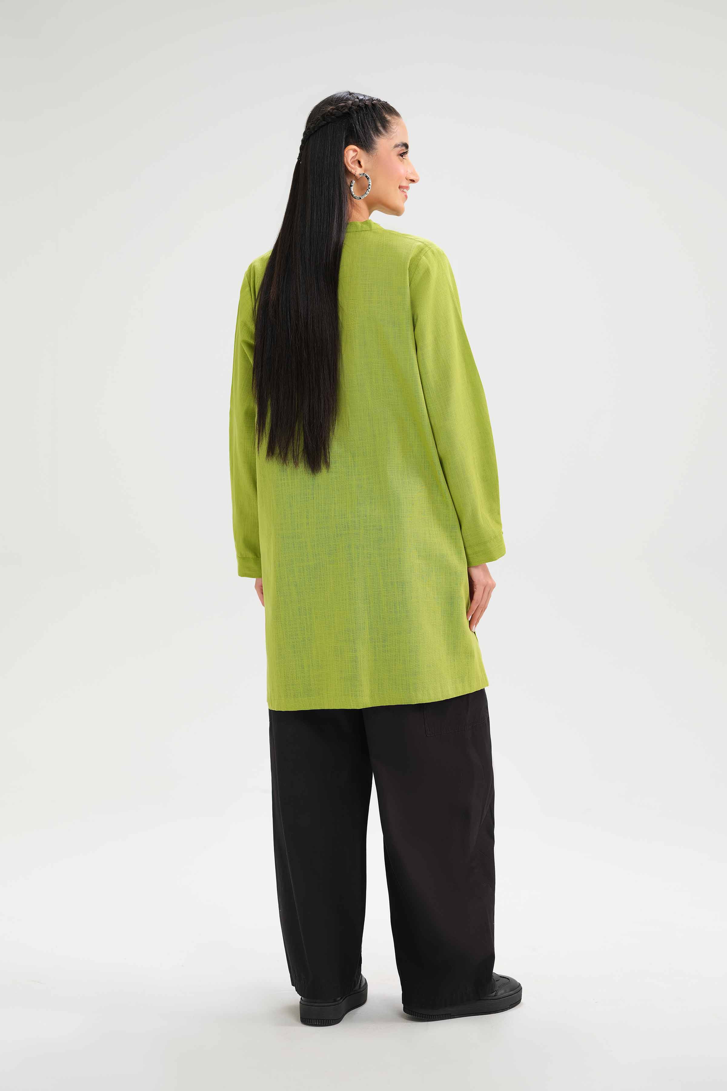 NishatUK - Brown Embroidered Yarn Dyed 1-piece ready to wear Tunic