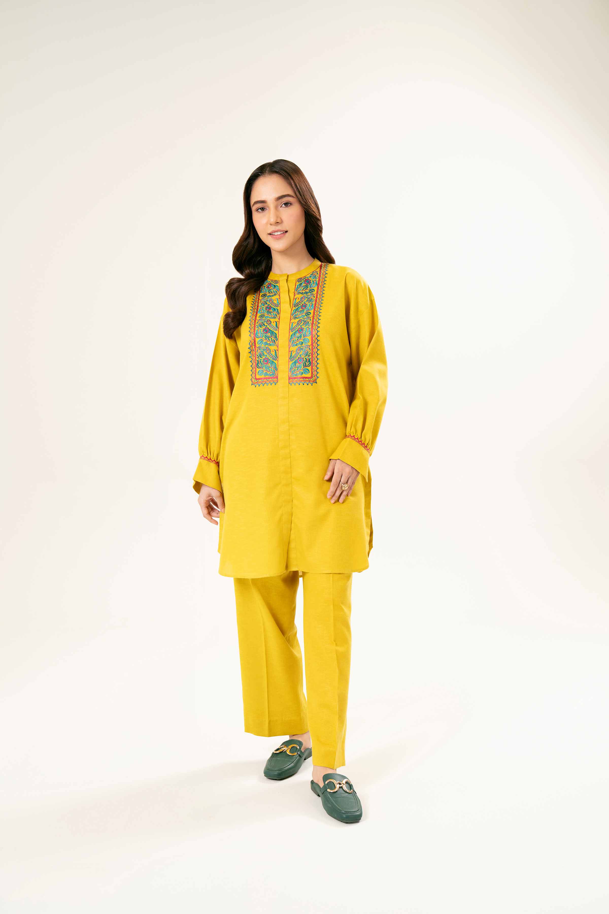 NishatUK - Brown Embroidered Karandi 2-piece ready to wear Dress