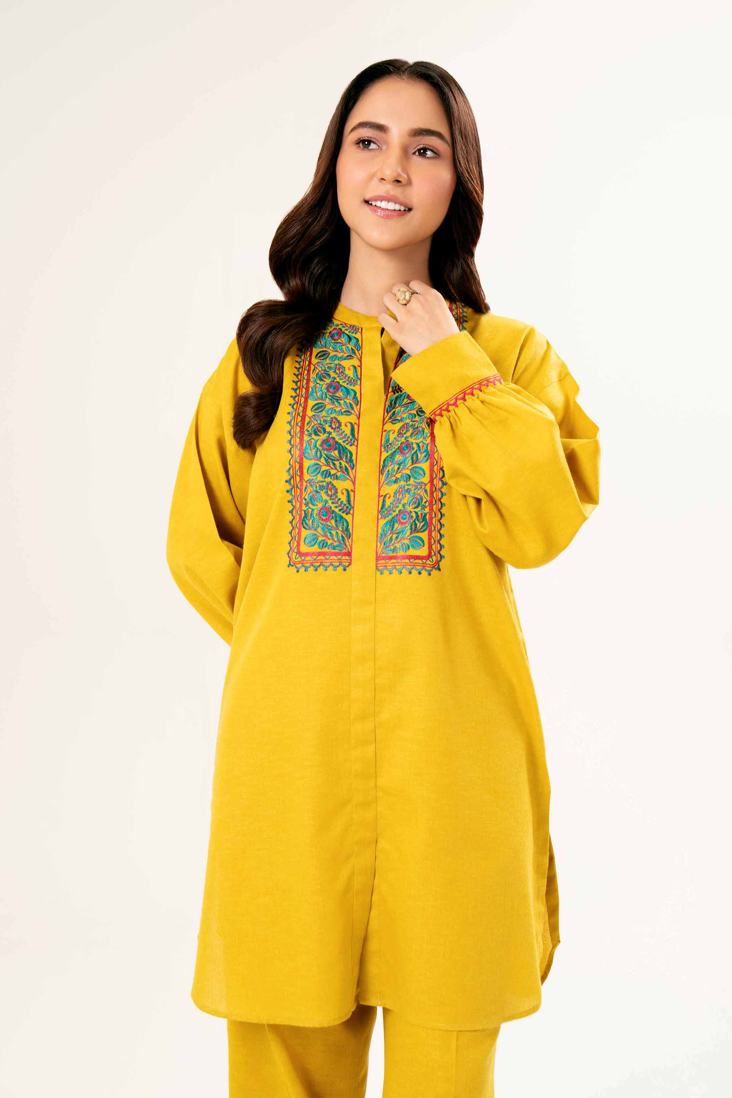NishatUK - Brown Embroidered Karandi 2-piece ready to wear Dress