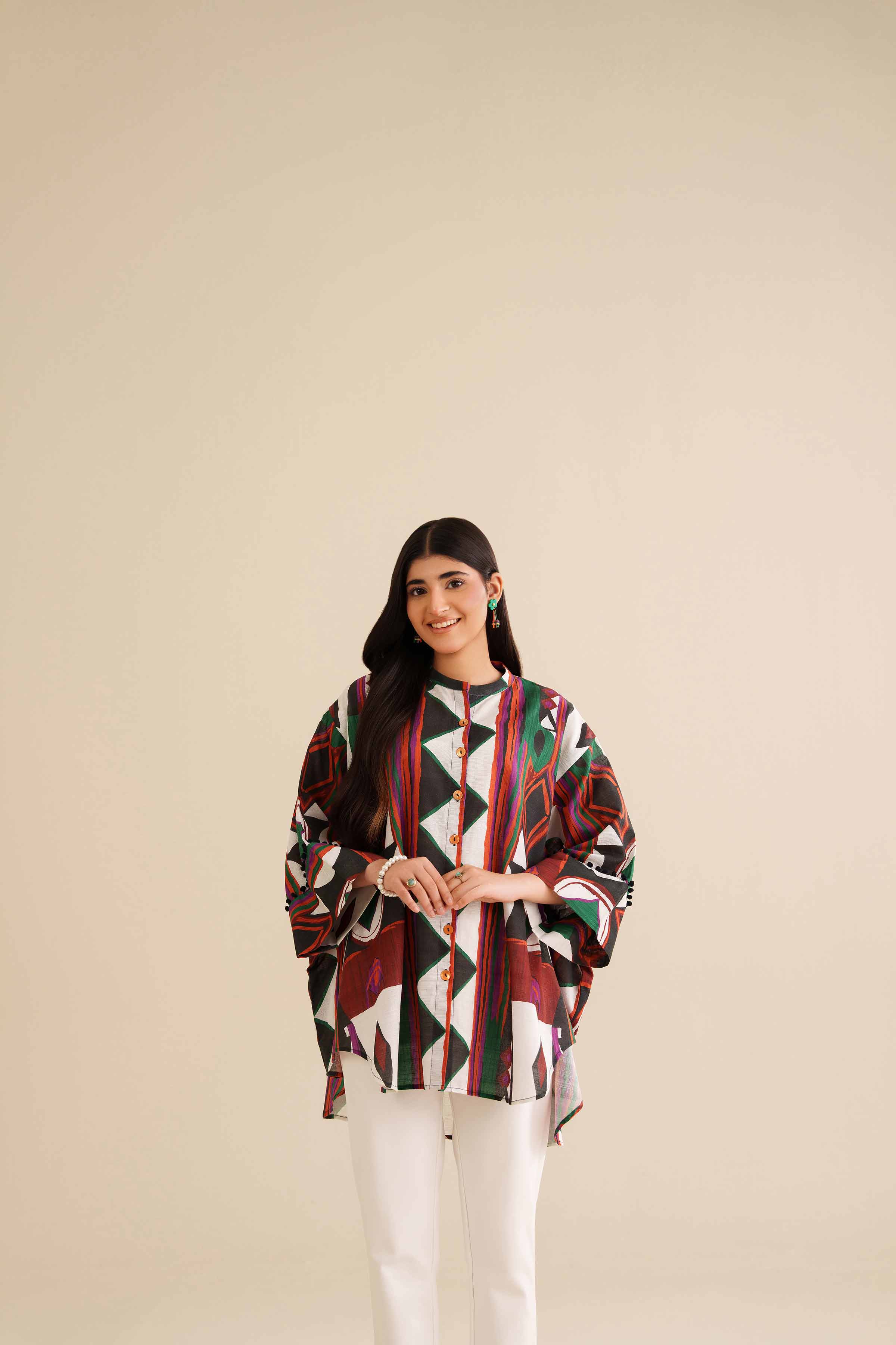 NishatUK - Black Khaddar 1-piece ready to wear Tunic