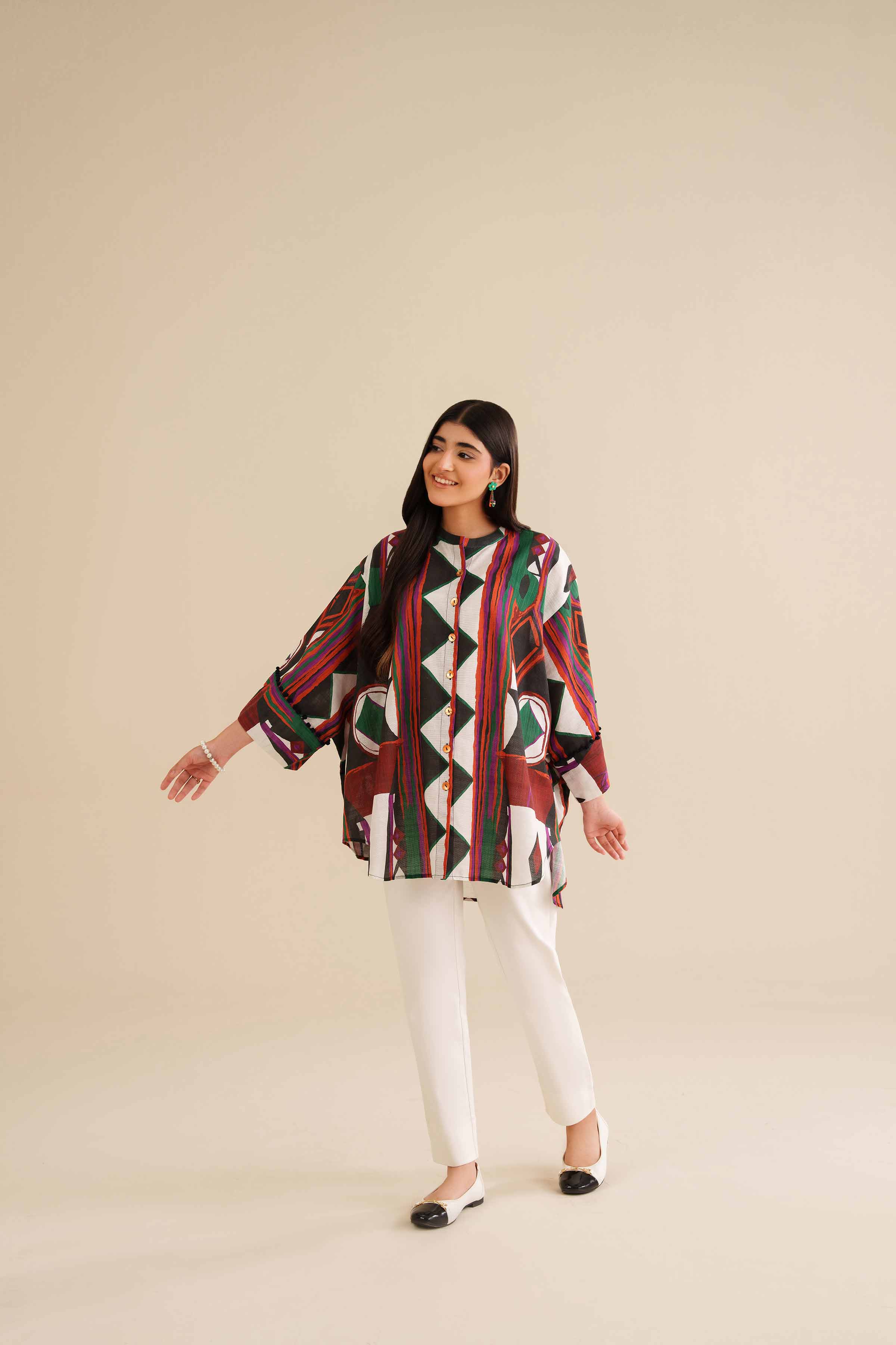 NishatUK - Black Khaddar 1-piece ready to wear Tunic