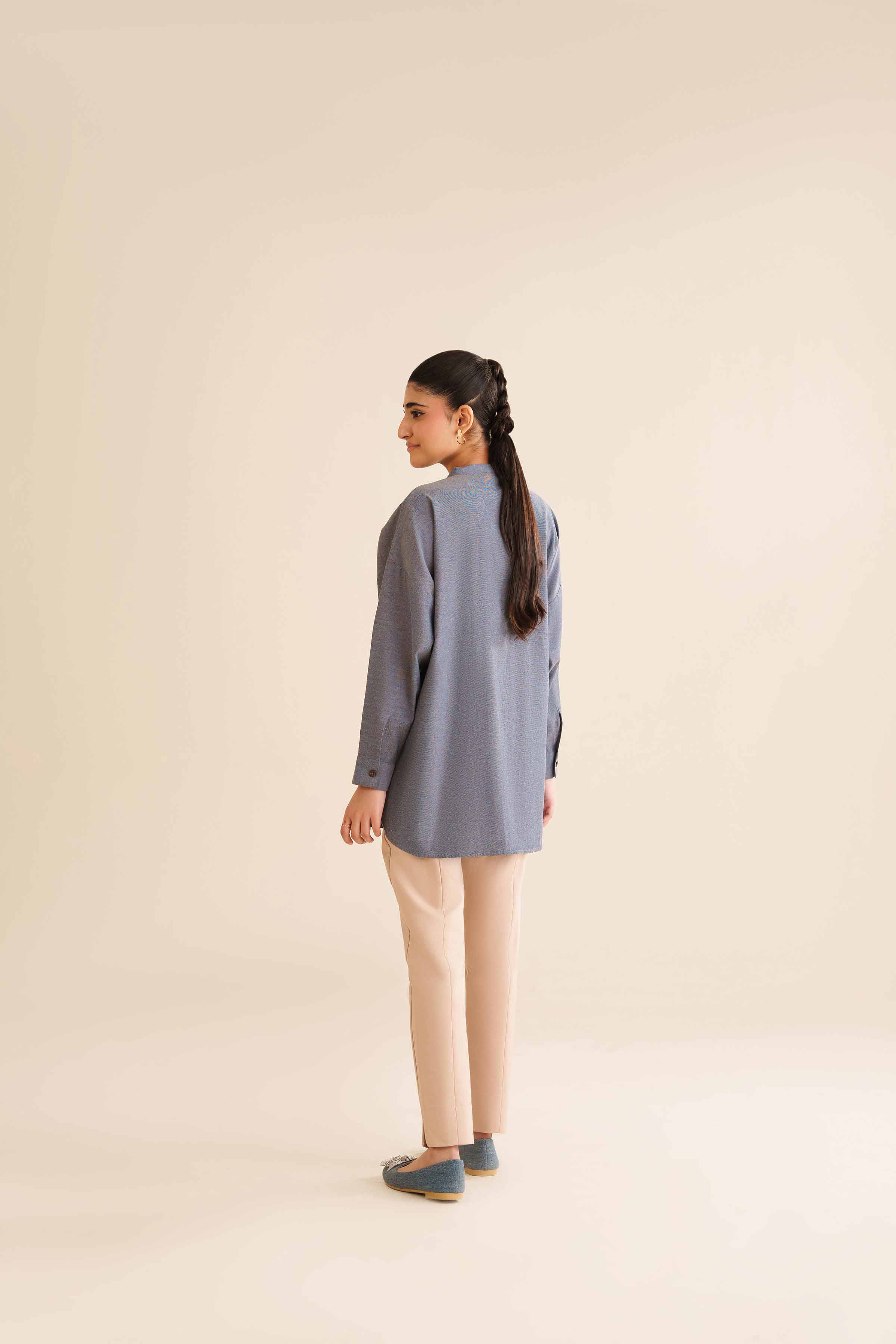 NishatUK - Blue Embroidered Chemray 1-piece ready to wear Tunic