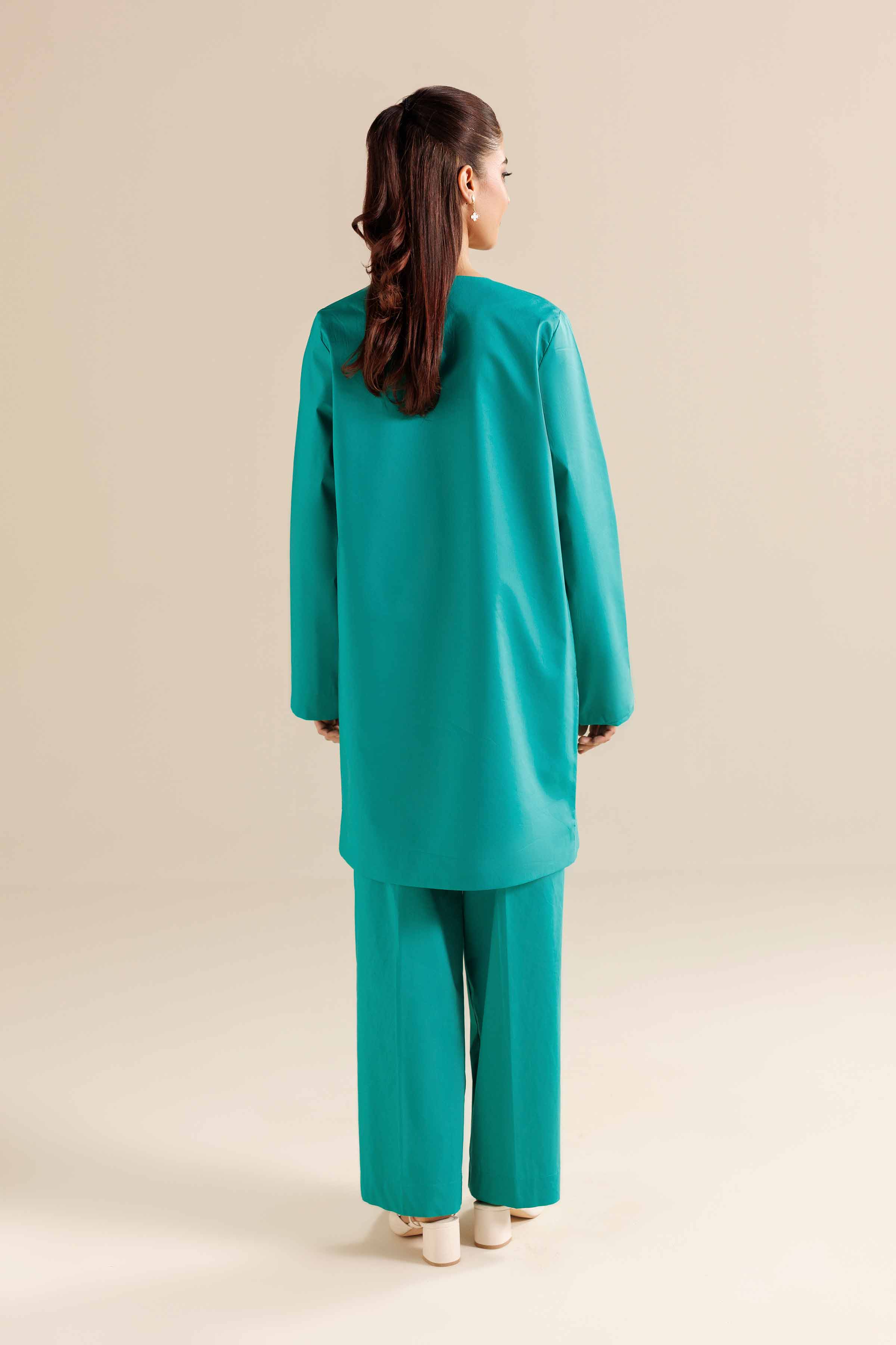 NishatUK - Green Silk 2-piece ready to wear Dress