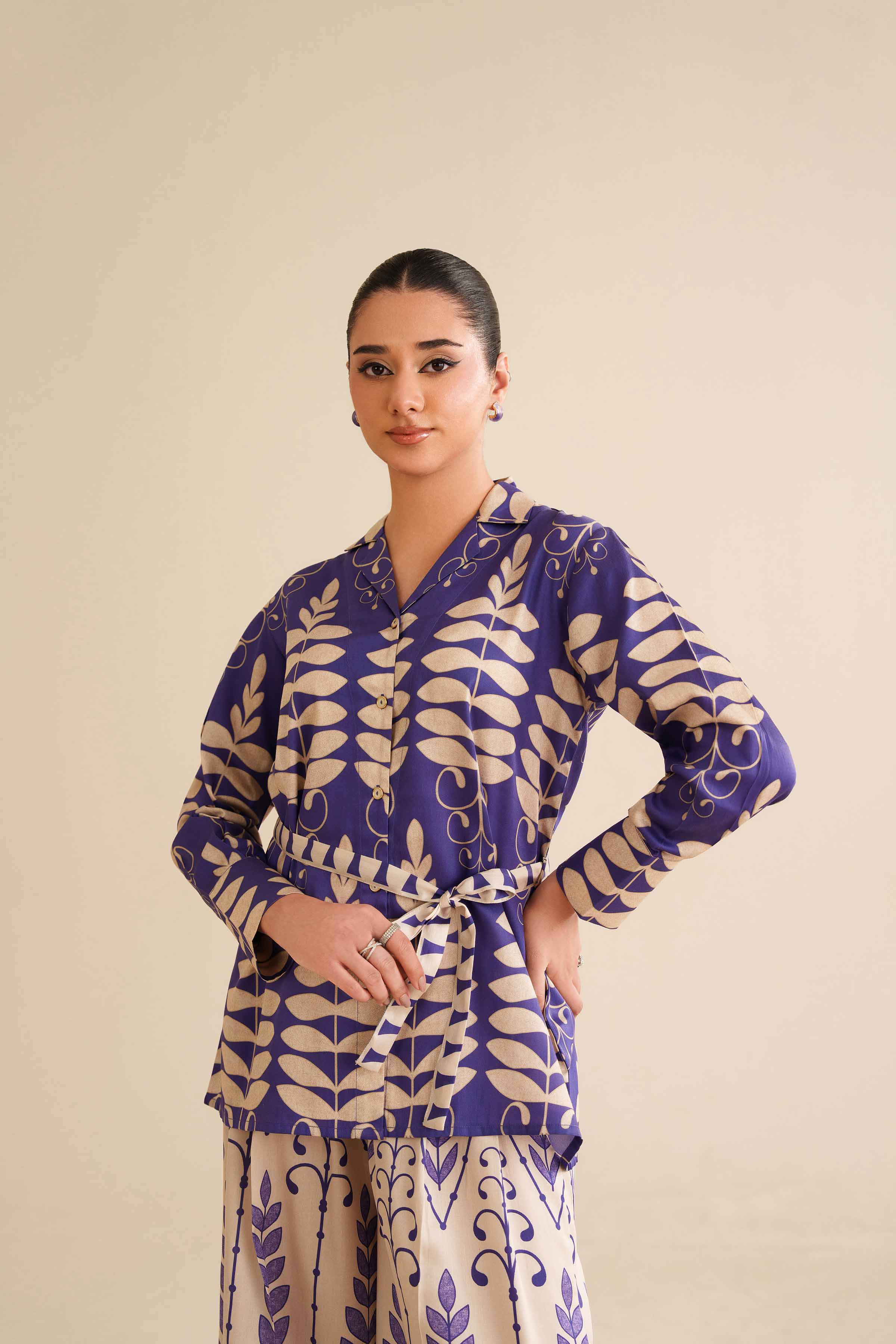 NishatUK - Blue Sateen 2-piece ready to wear Dress