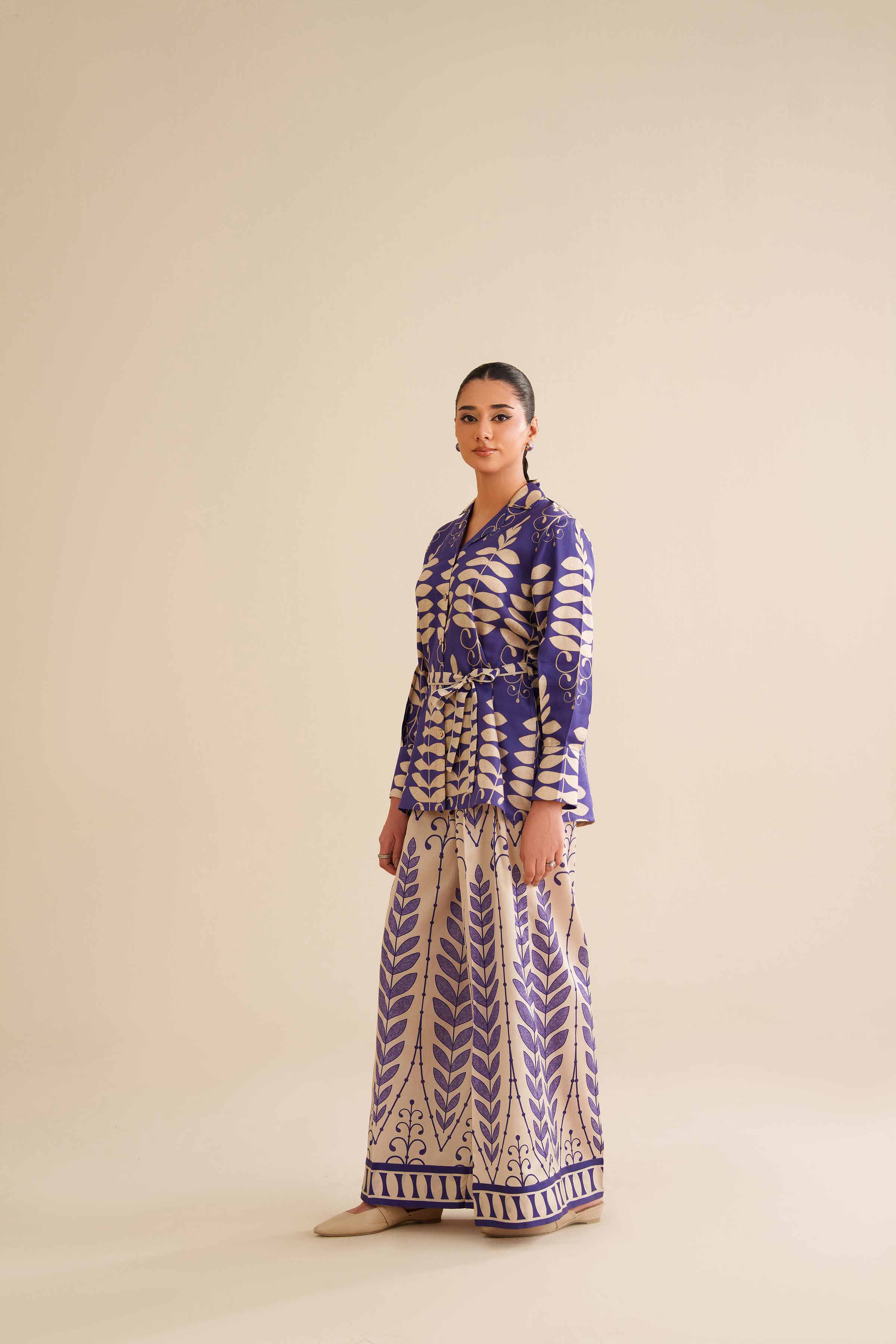 NishatUK - Blue Sateen 2-piece ready to wear Dress