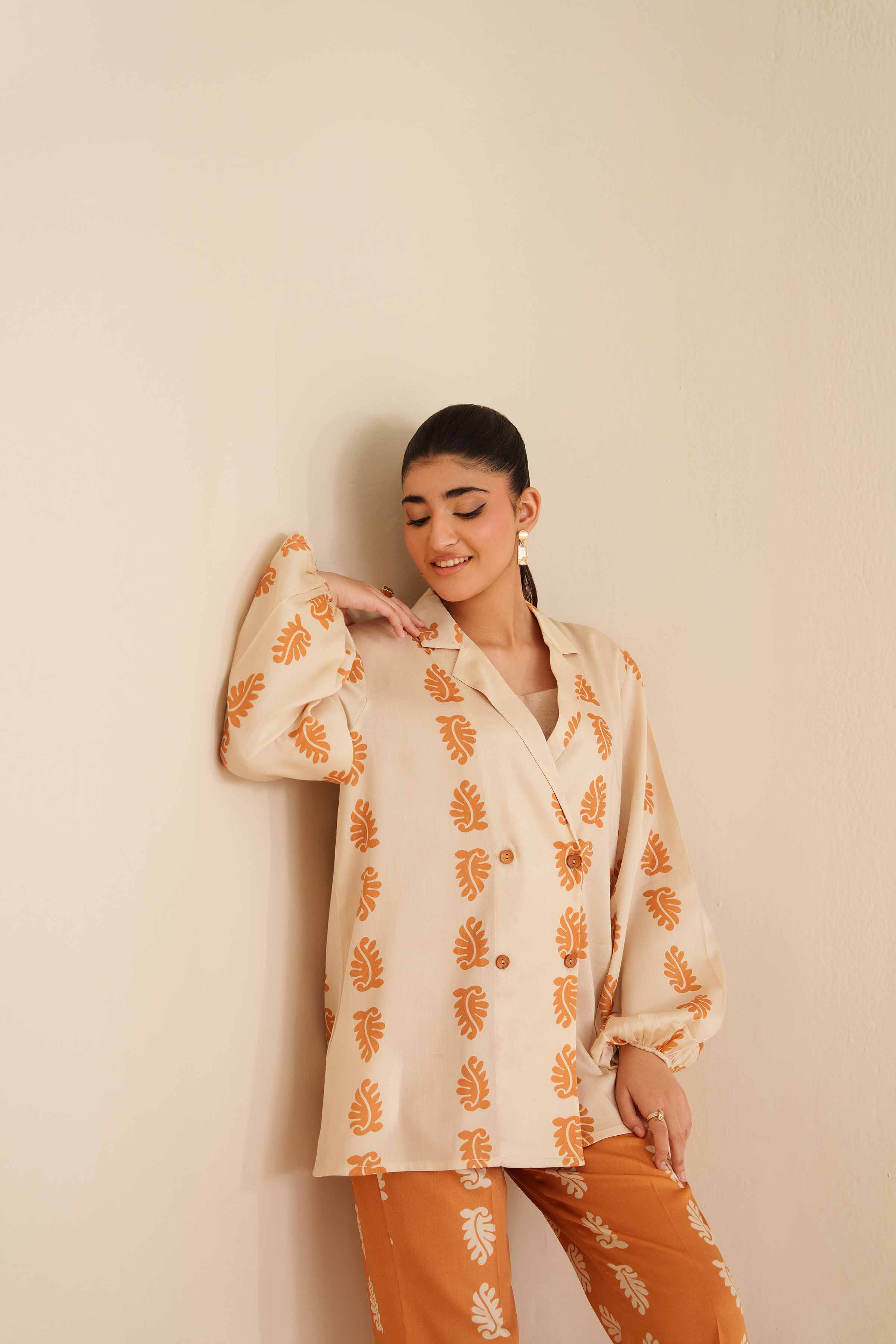 NishatUK - Ivory Sateen 2-piece ready to wear Dress