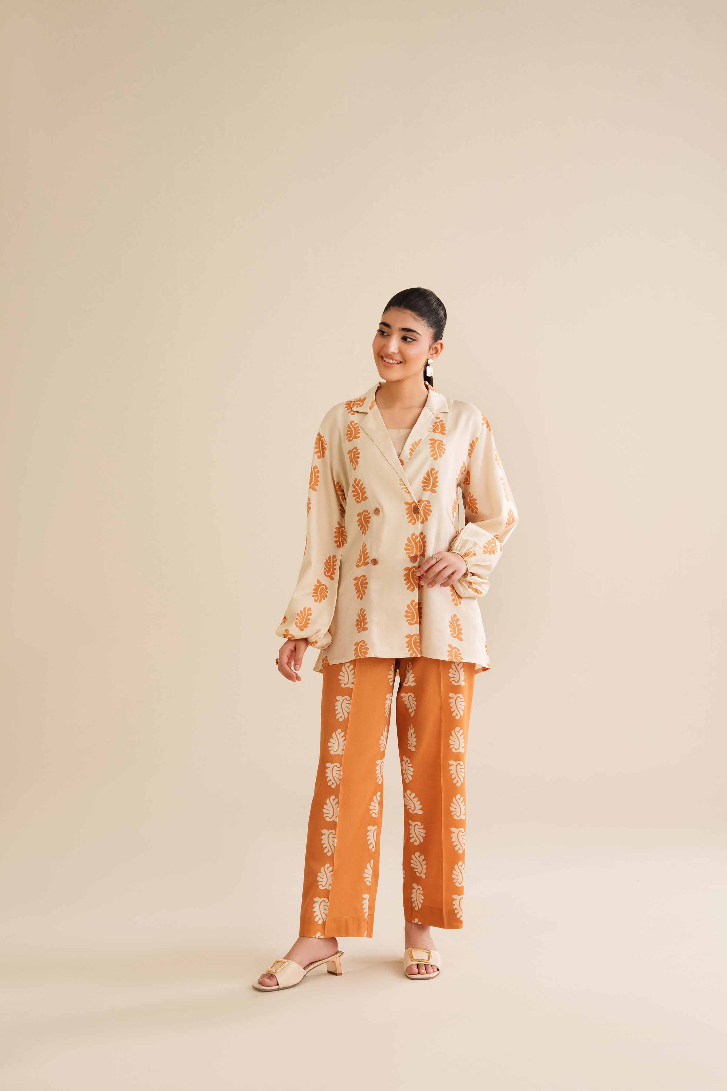 NishatUK - Ivory Sateen 2-piece ready to wear Dress