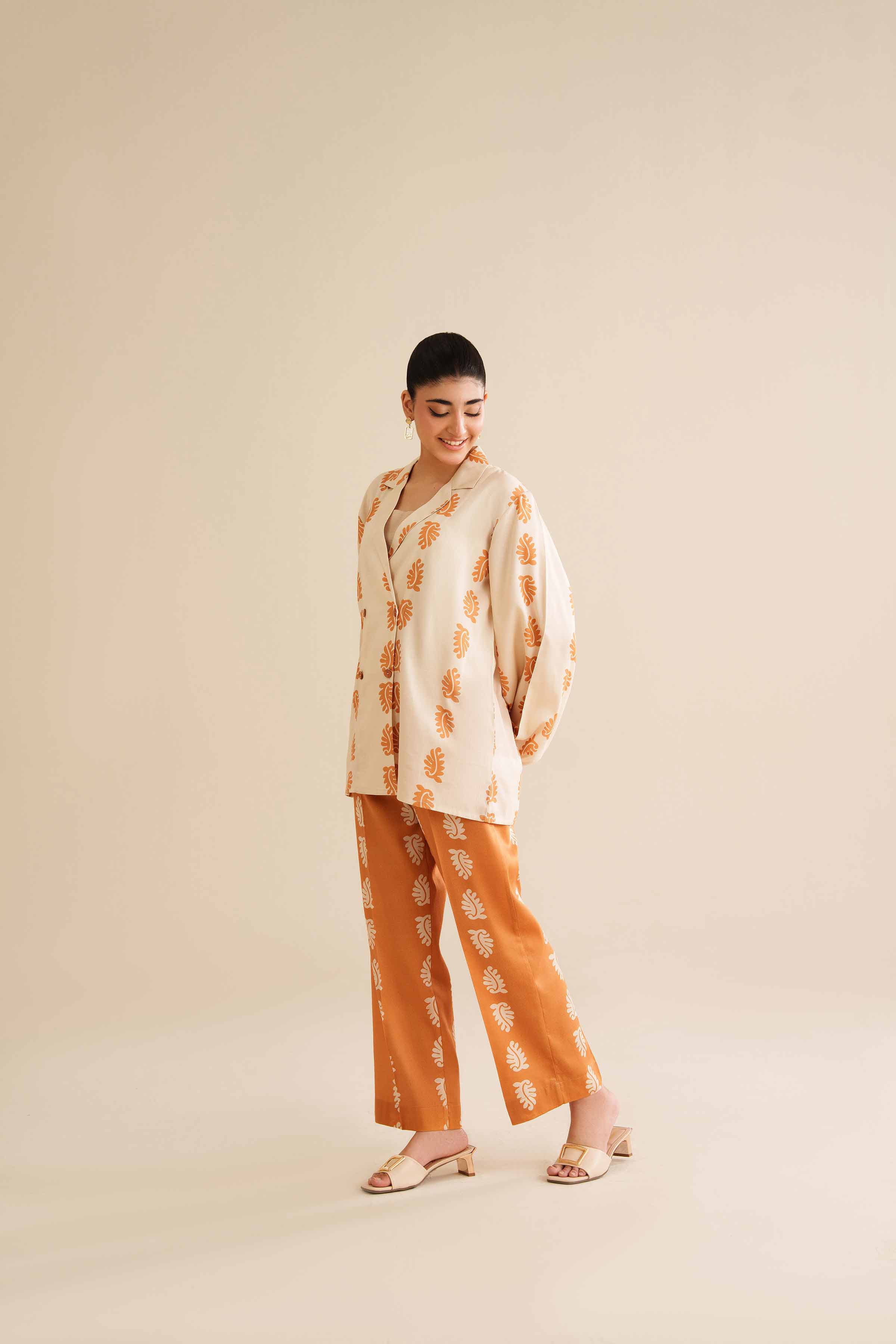 NishatUK - Ivory Sateen 2-piece ready to wear Dress