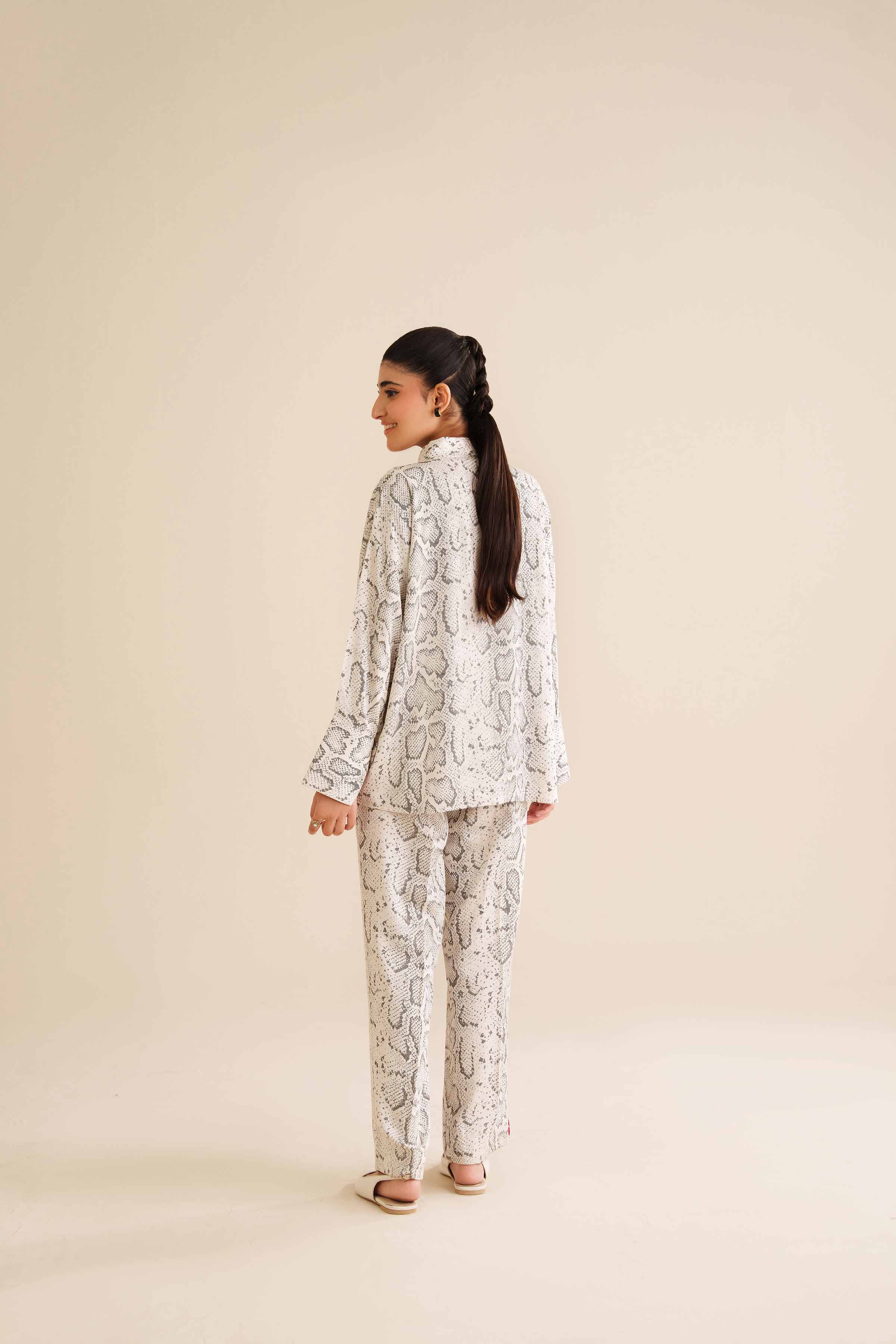 NishatUK - White Printed Twill 2-piece ready to wear Dress