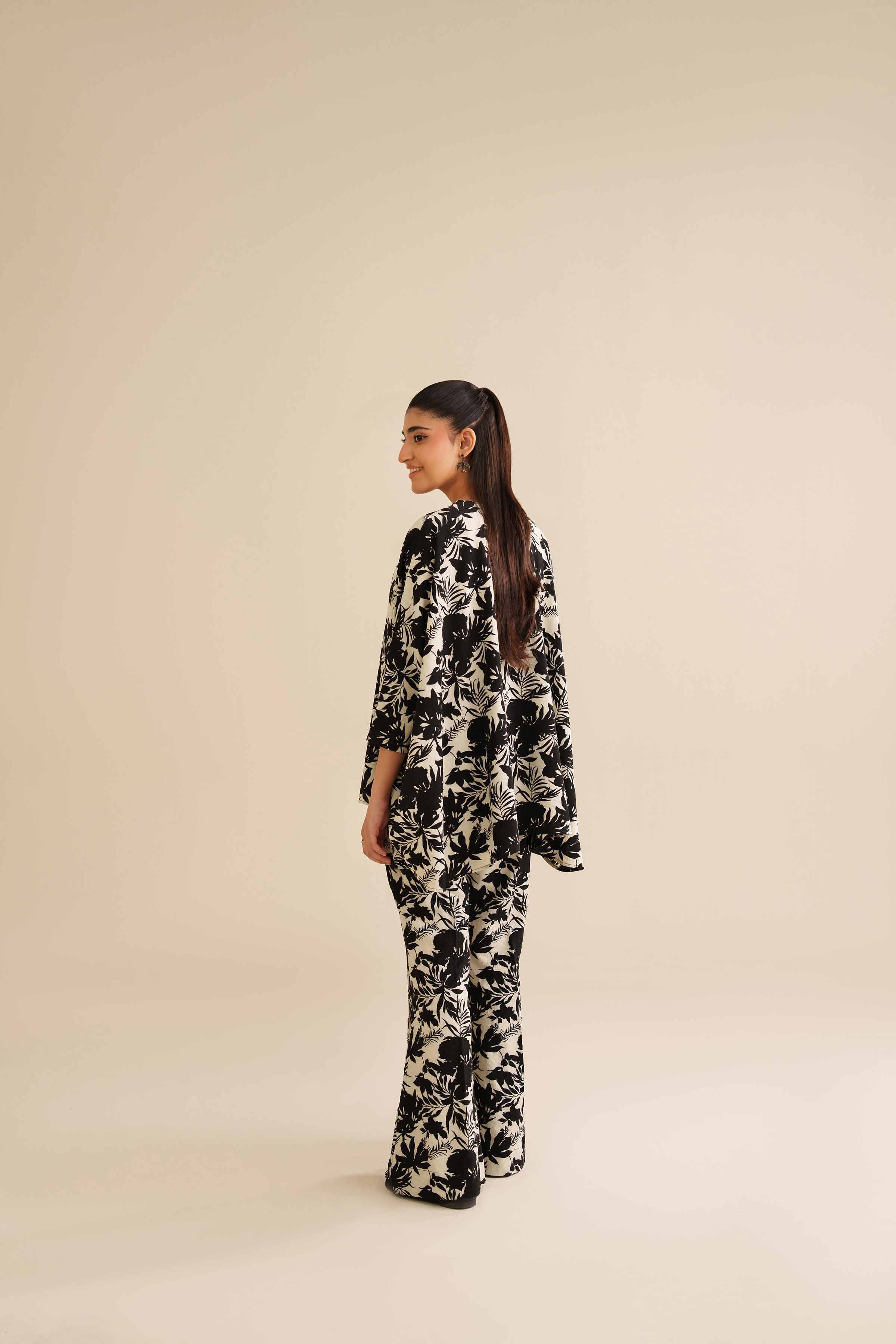 NishatUK - Black Printed Crush 2-piece ready to wear Dress