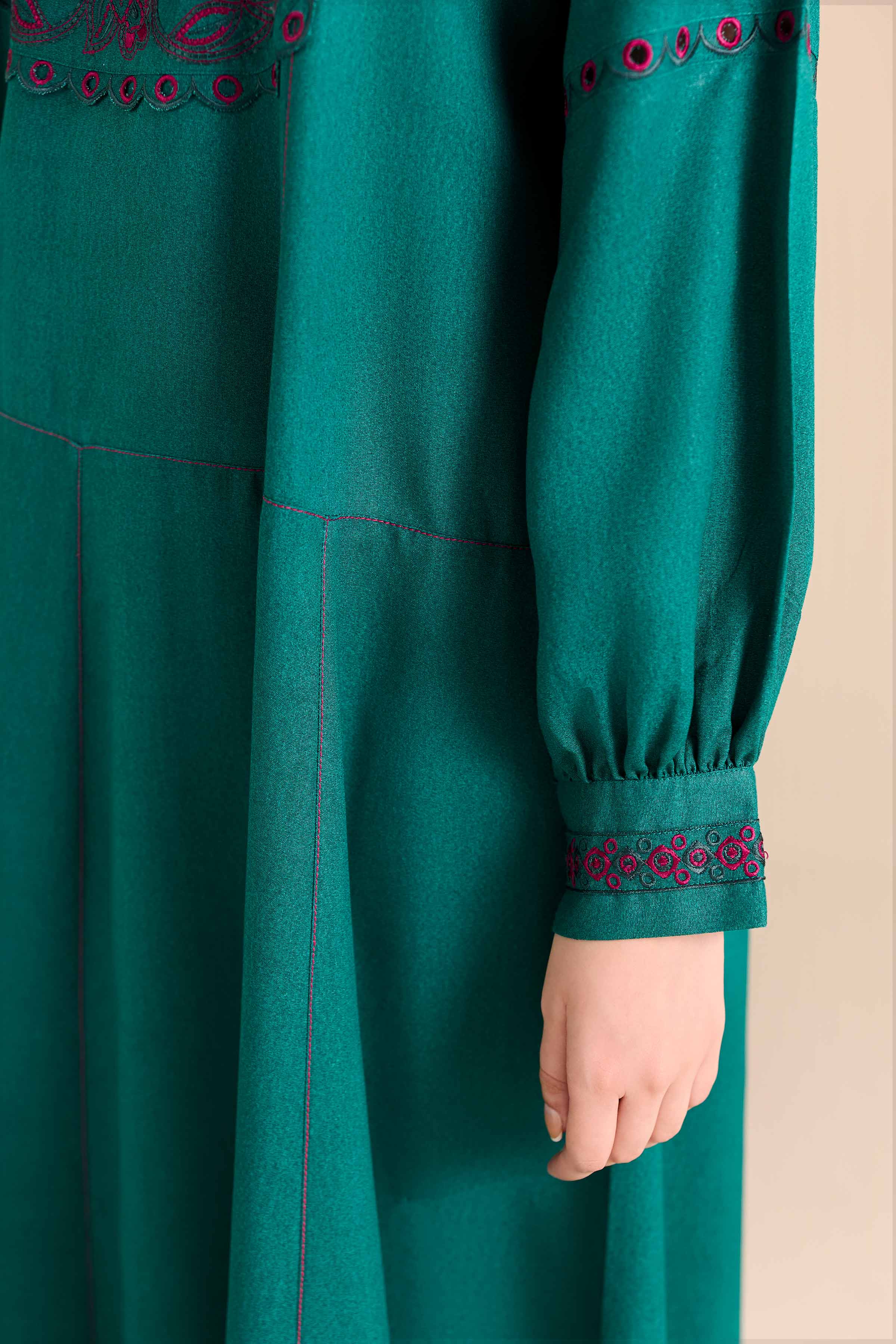 NishatUK - Green Embroidered Karandi 1-piece ready to wear Dress