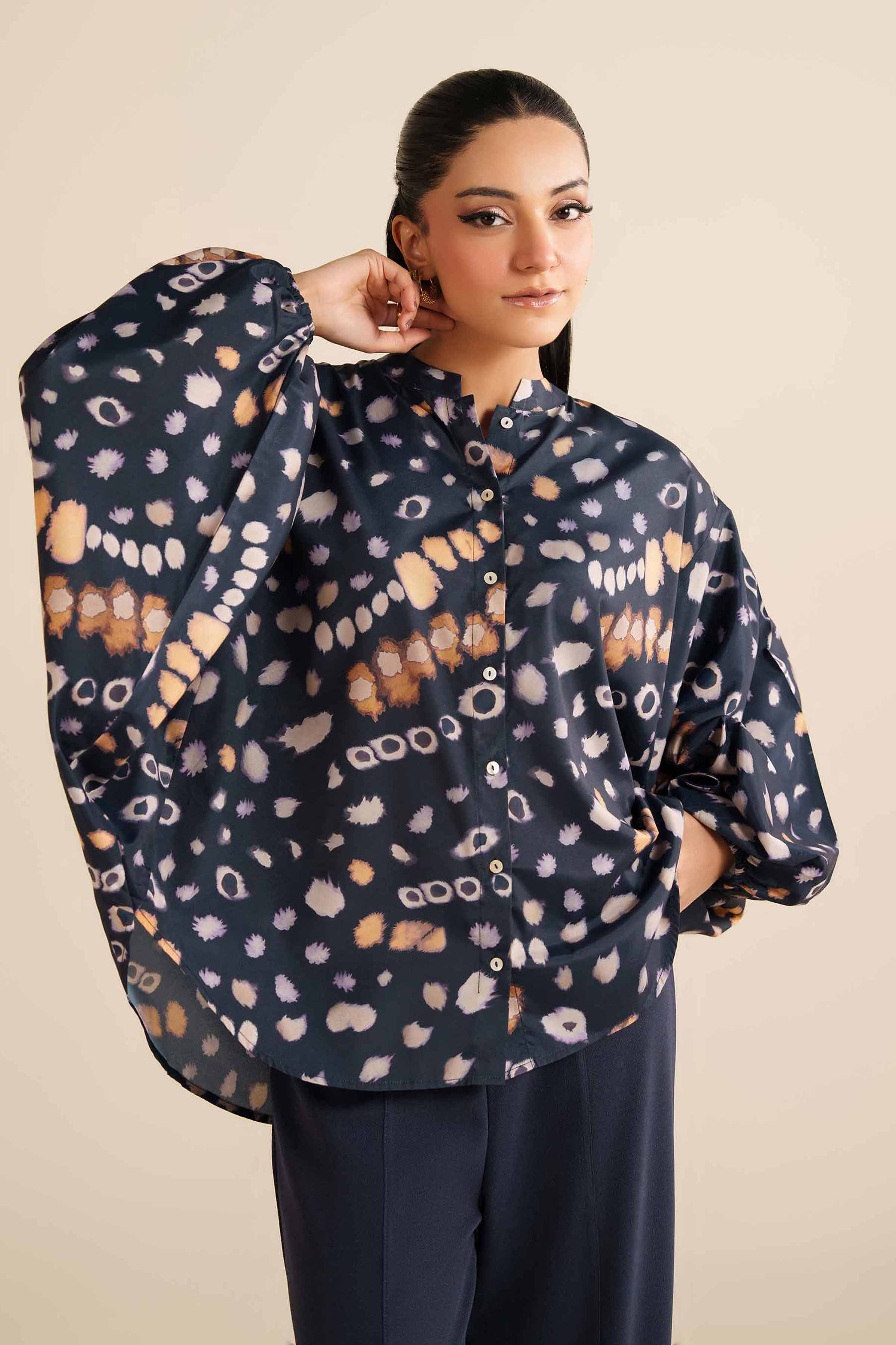 NishatUK - Blue Silk 1-piece ready to wear Tunic