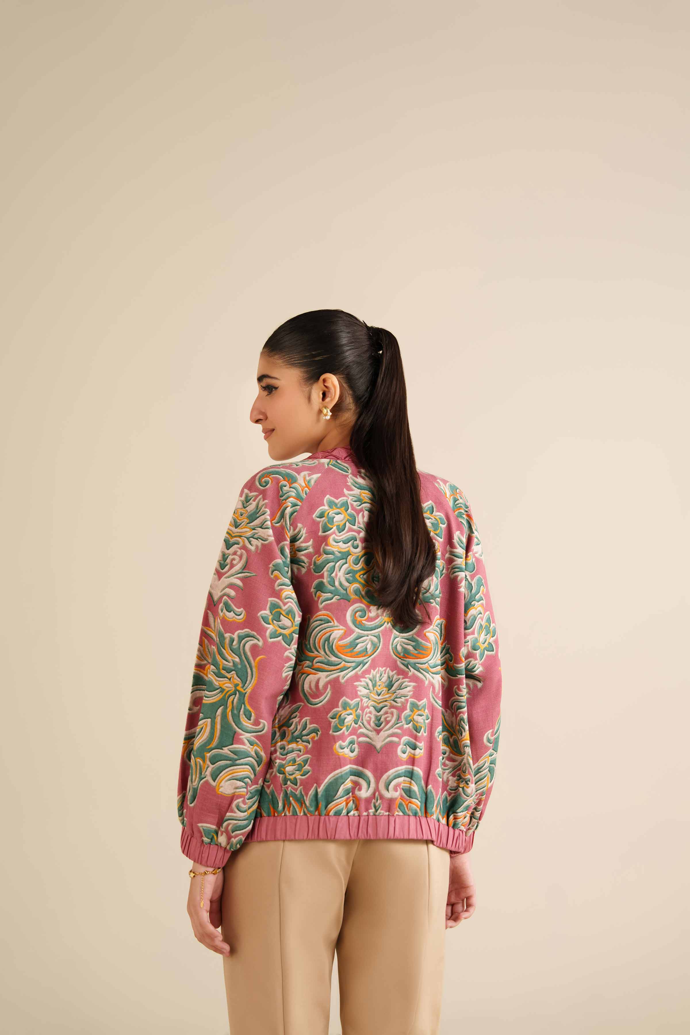 NishatUK - Pink Printed Khaddar 1-piece ready to wear Dress