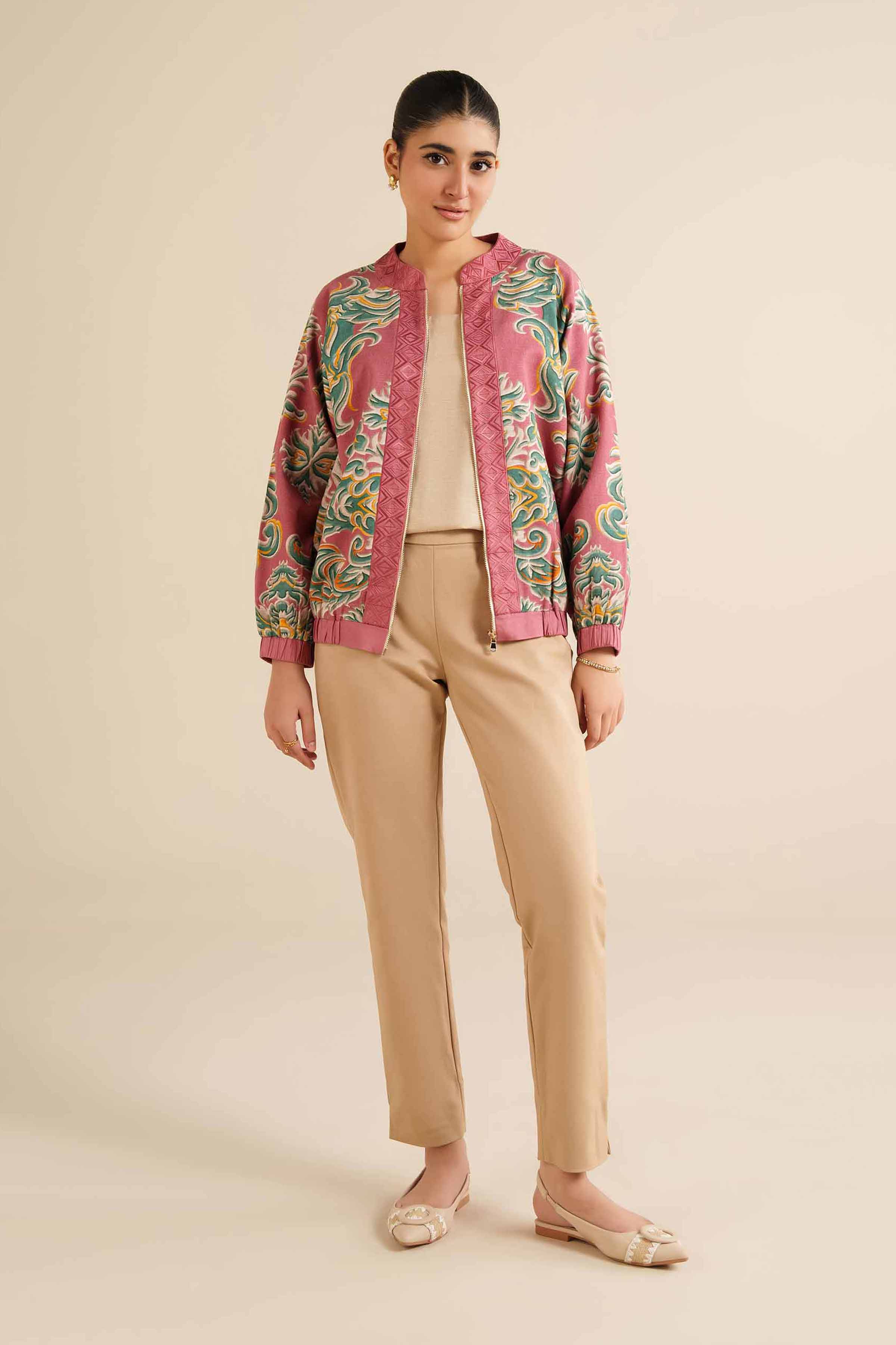 NishatUK - Pink Printed Khaddar 1-piece ready to wear Dress