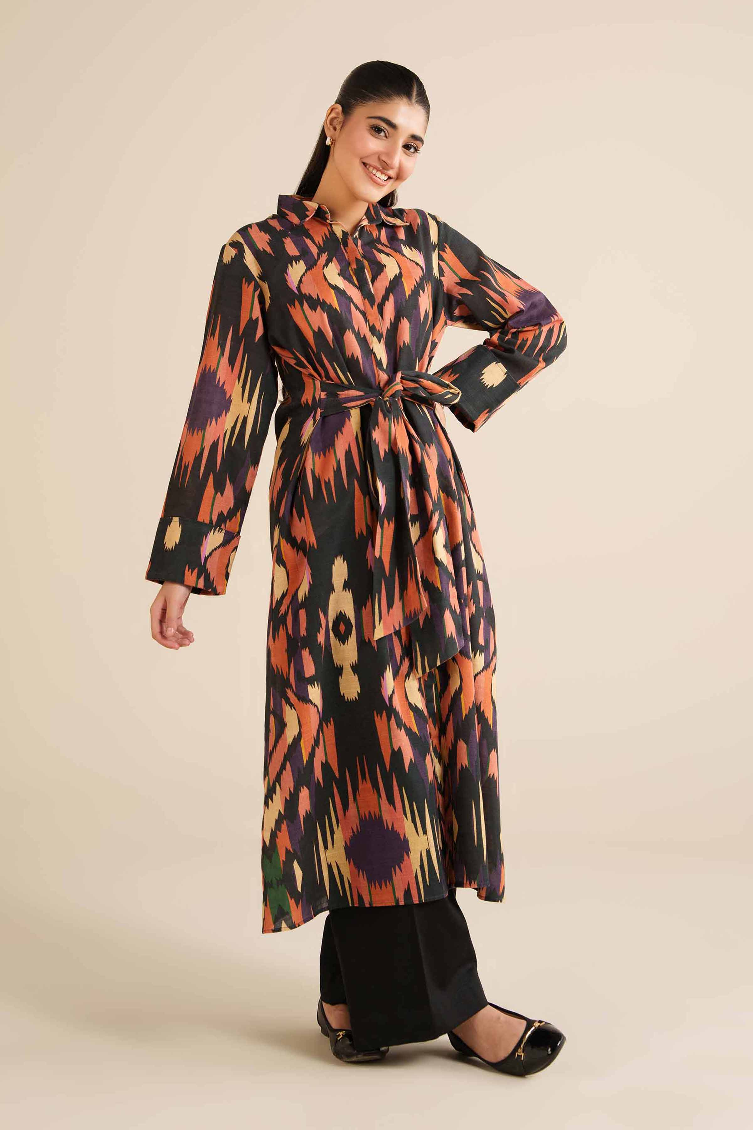 NishatUK - Black Khaddar 1-piece ready to wear Long Dress