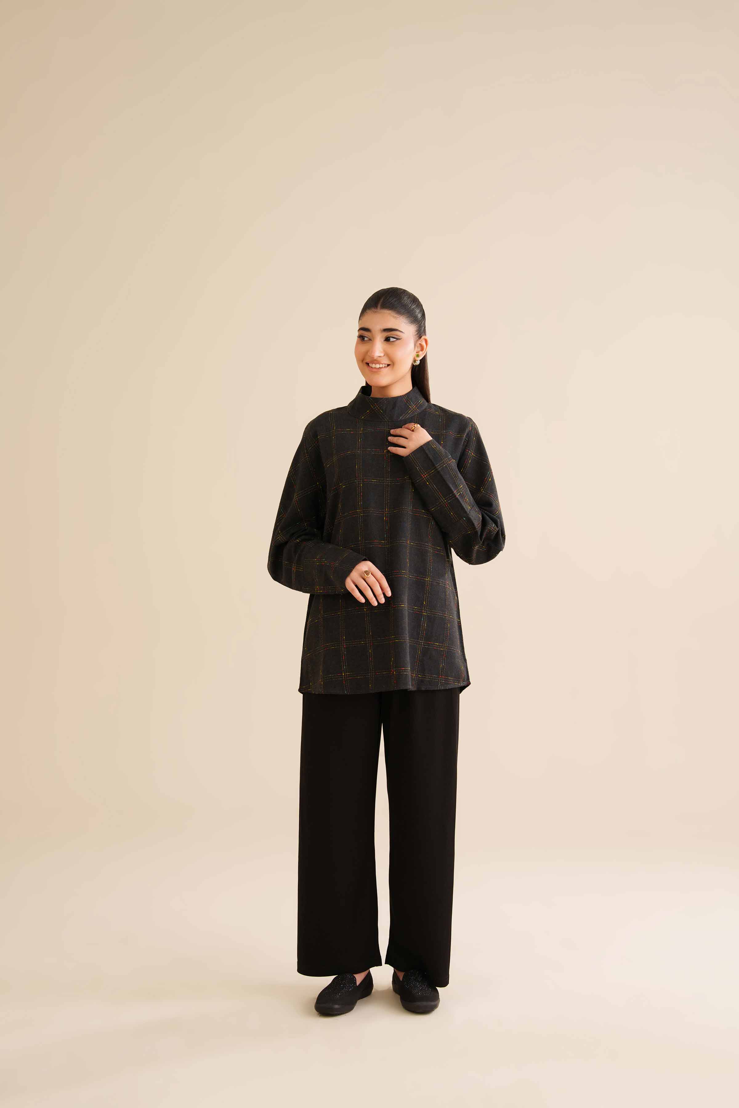 NishatUK - Black Printed karandi 1-piece ready to wear Tunic