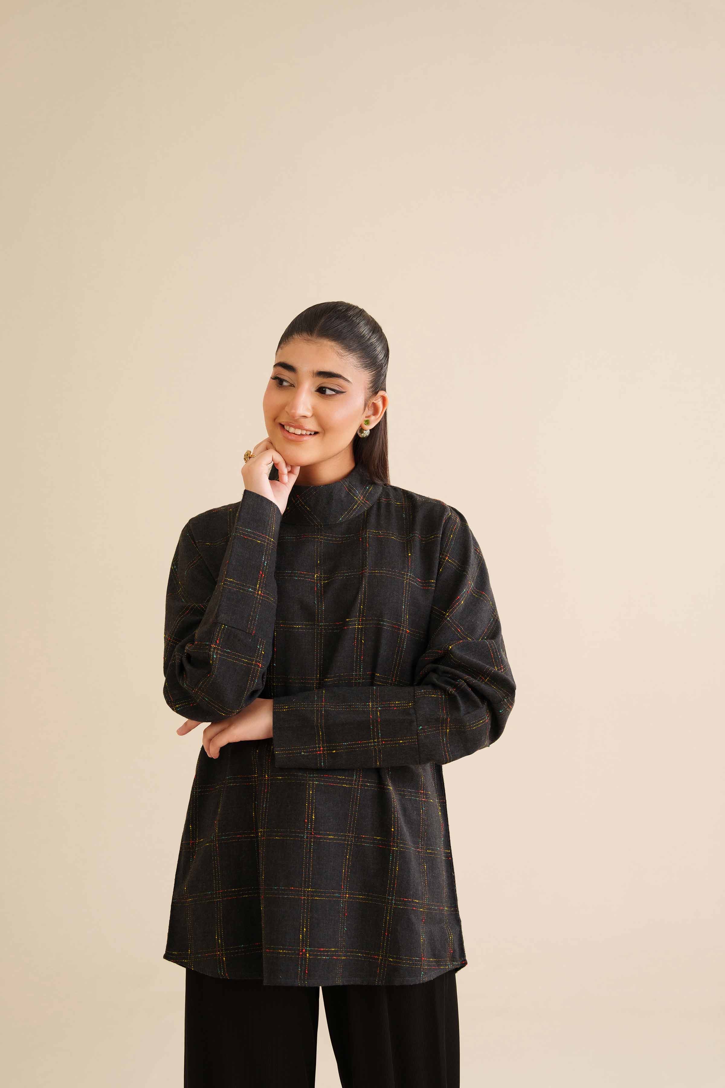 NishatUK - Black Printed karandi 1-piece ready to wear Tunic