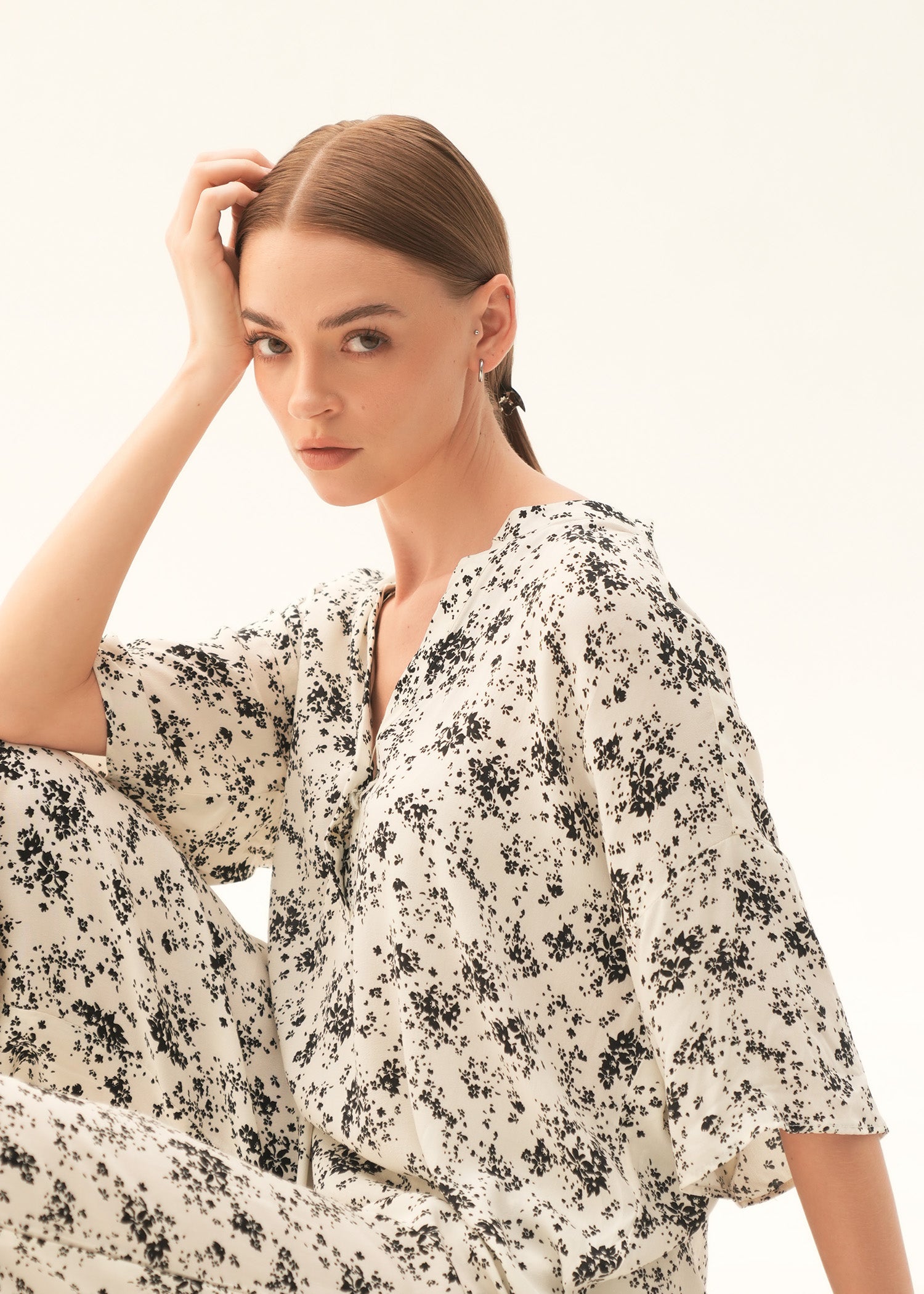 NishatUK - Black Printed Viscose 1-piece ready to wear Trouser