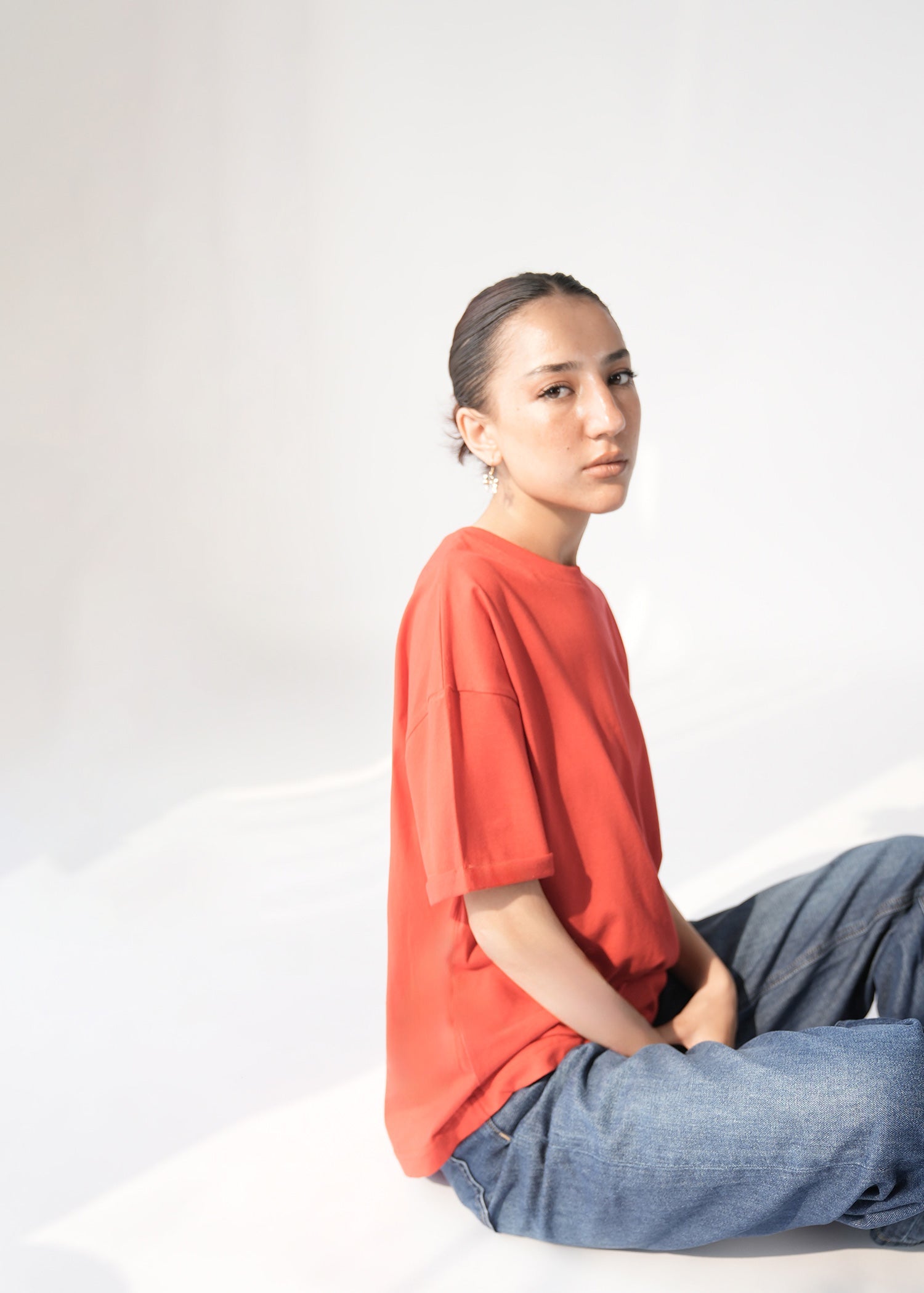 NishatUK - Red Solids Cotton 1-piece ready to wear T-Shirt