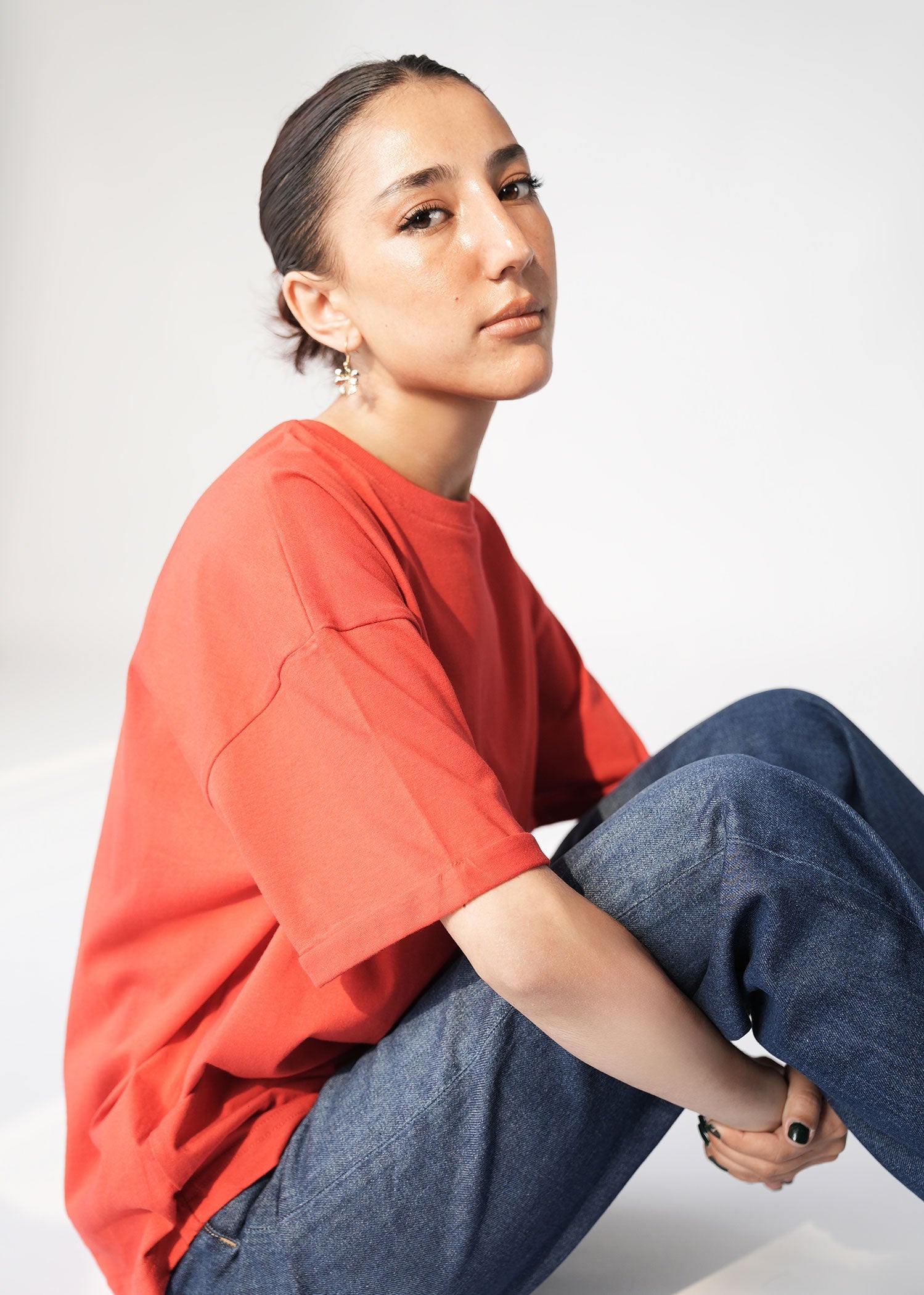 NishatUK - Red Solids Cotton 1-piece ready to wear T-Shirt