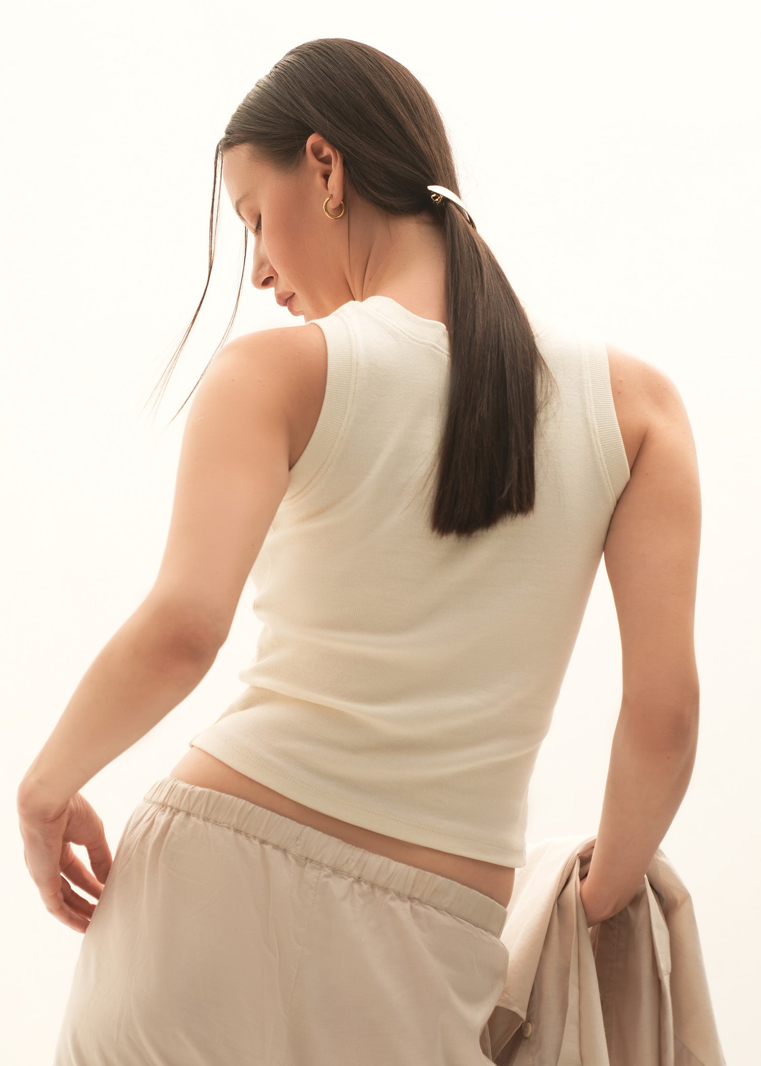 NishatUK - Beige Solids Cotton 1-piece ready to wear Vest