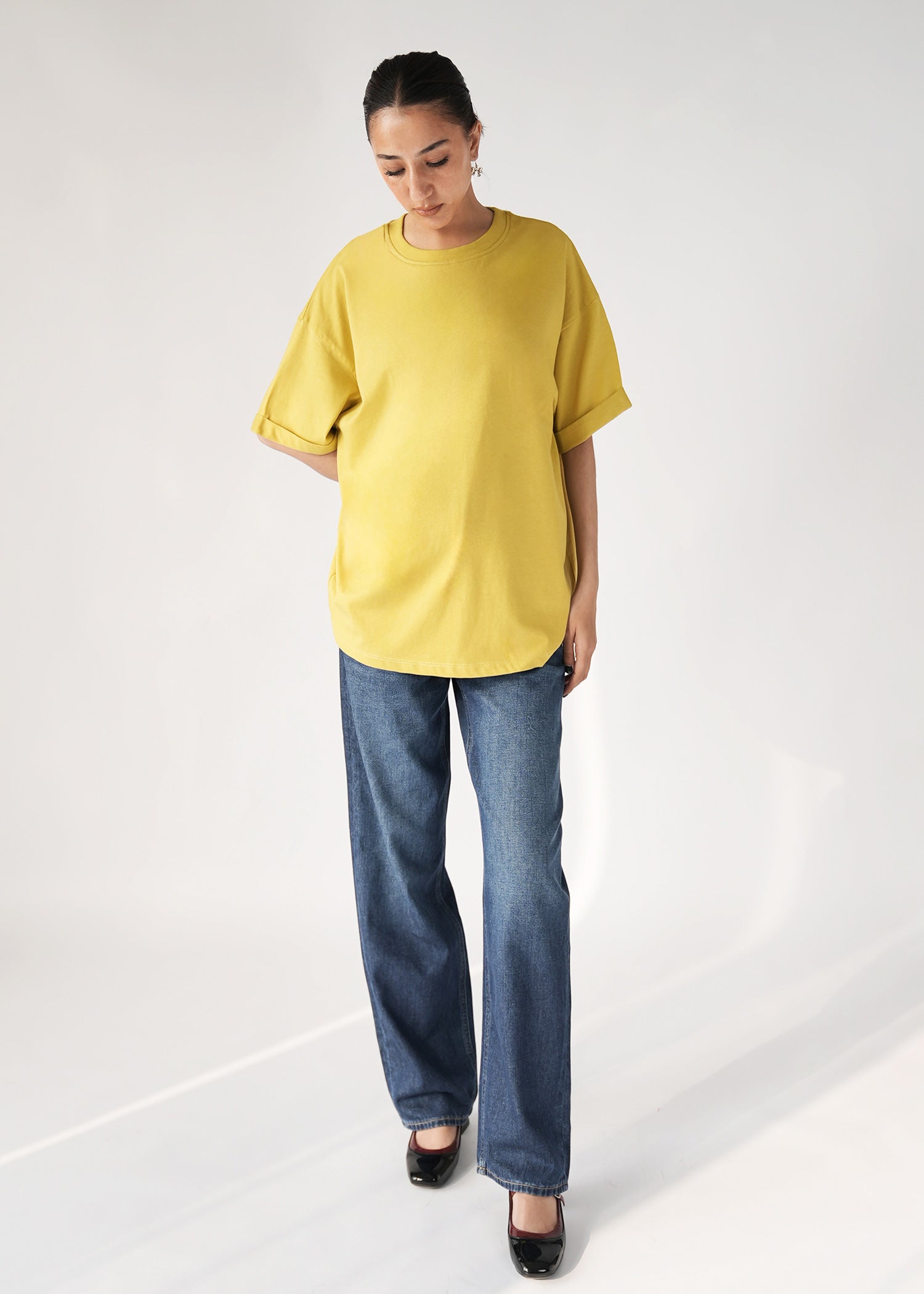 NishatUK - Mustard Solids Cotton 1-piece ready to wear T-Shirt