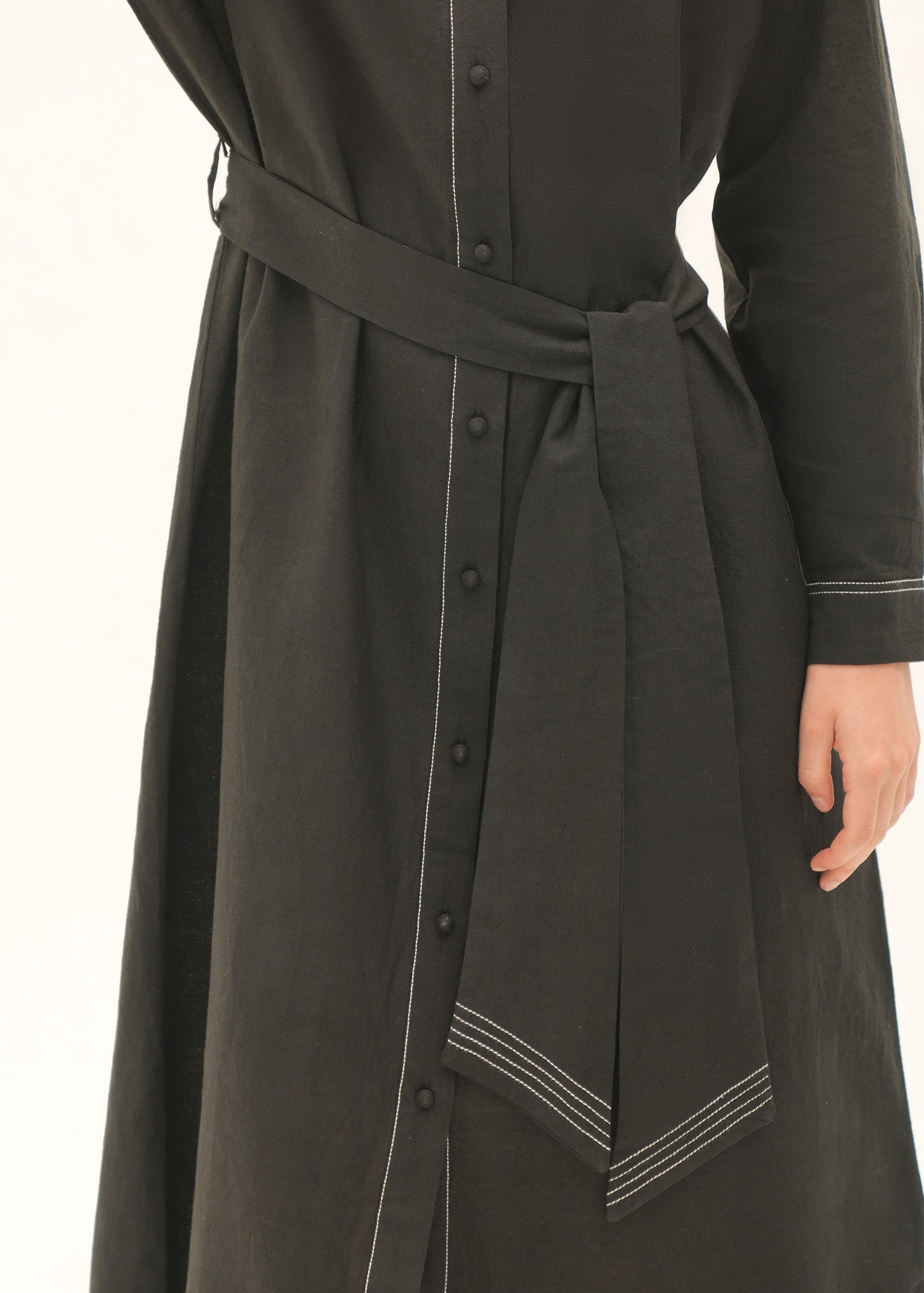 NishatUK - Black Solids Cotton 1-piece ready to wear Long Dress