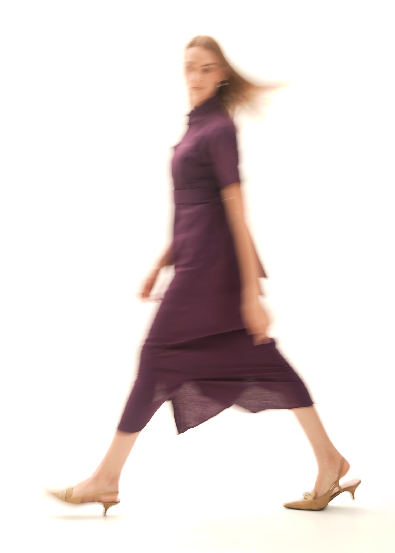 NishatUK - Purple Solids Cotton 1-piece ready to wear Long Dress