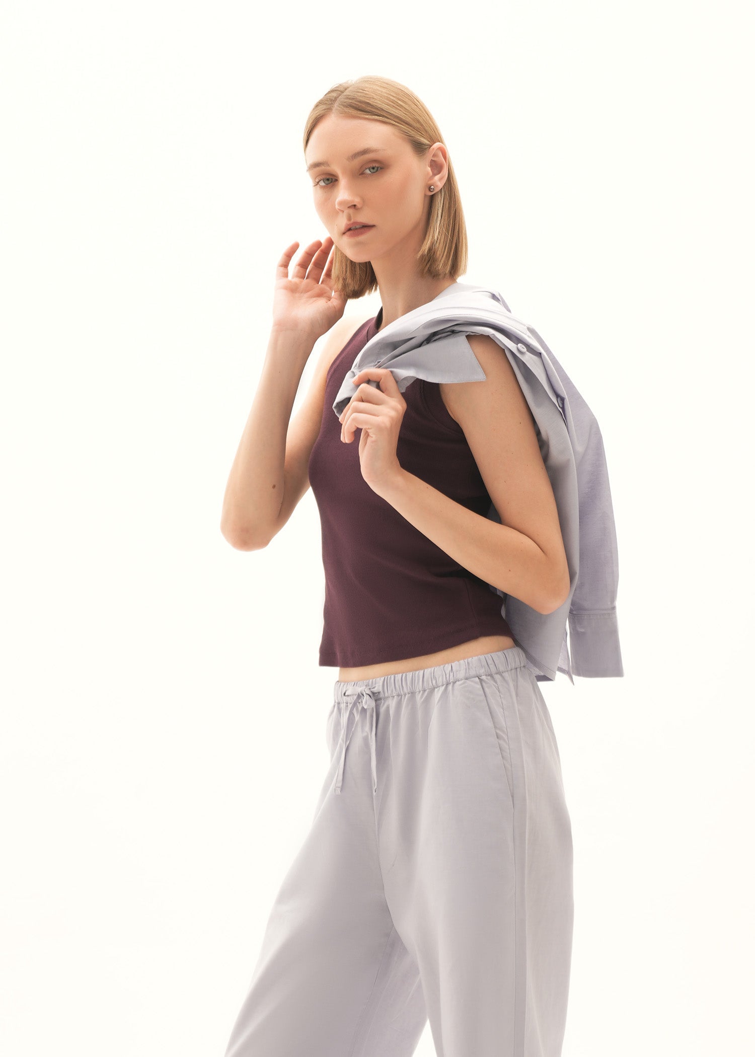 NishatUK - Purple Solids Cotton 1-piece ready to wear Vest