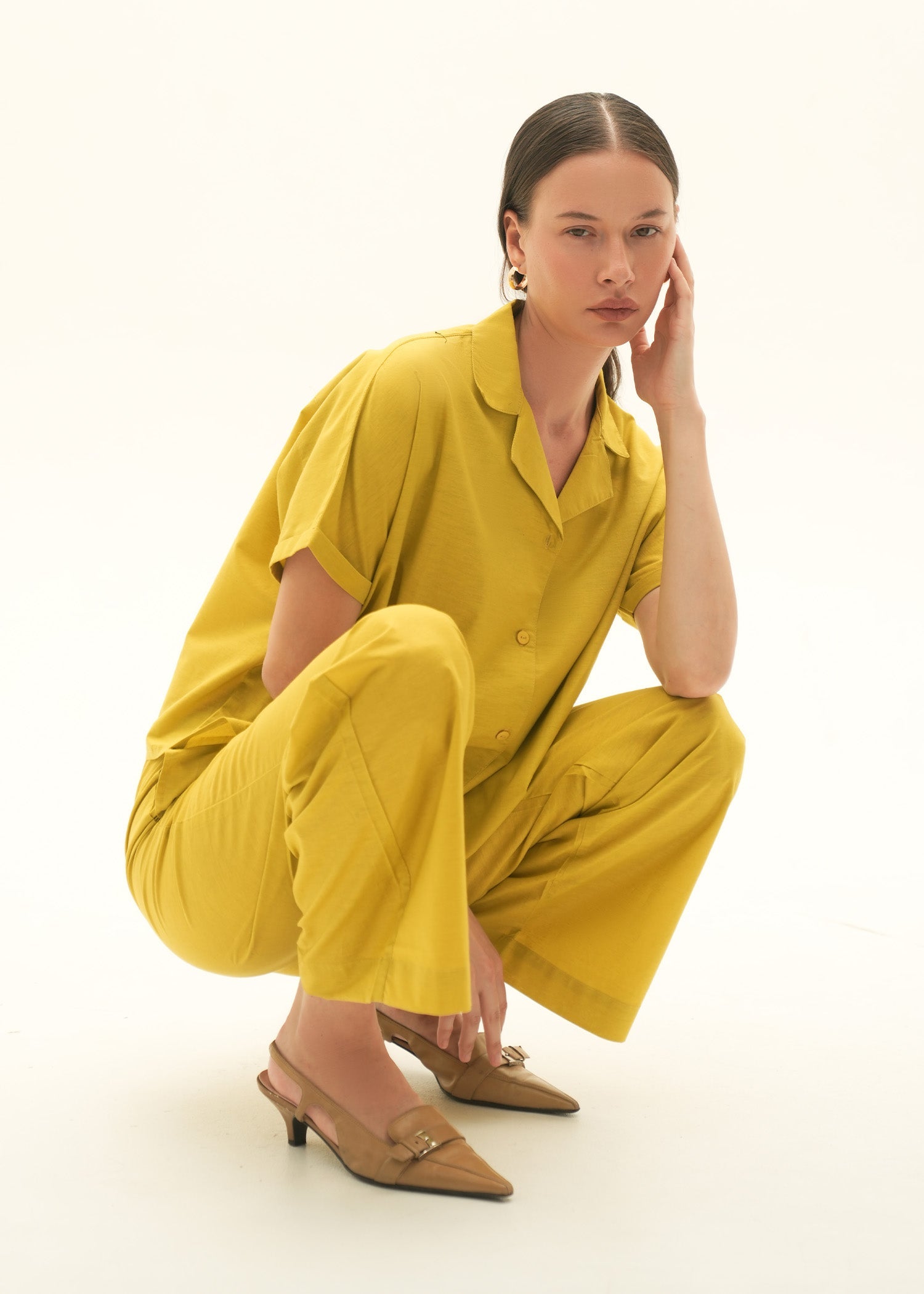 NishatUK - Mustard Solids Cotton 1-piece ready to wear Trouser