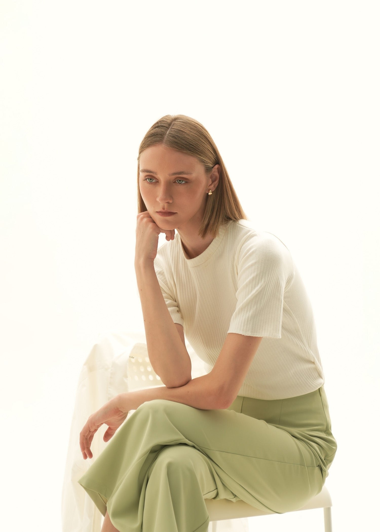 NishatUK - Green Solids Polyester 1-piece ready to wear Trouser