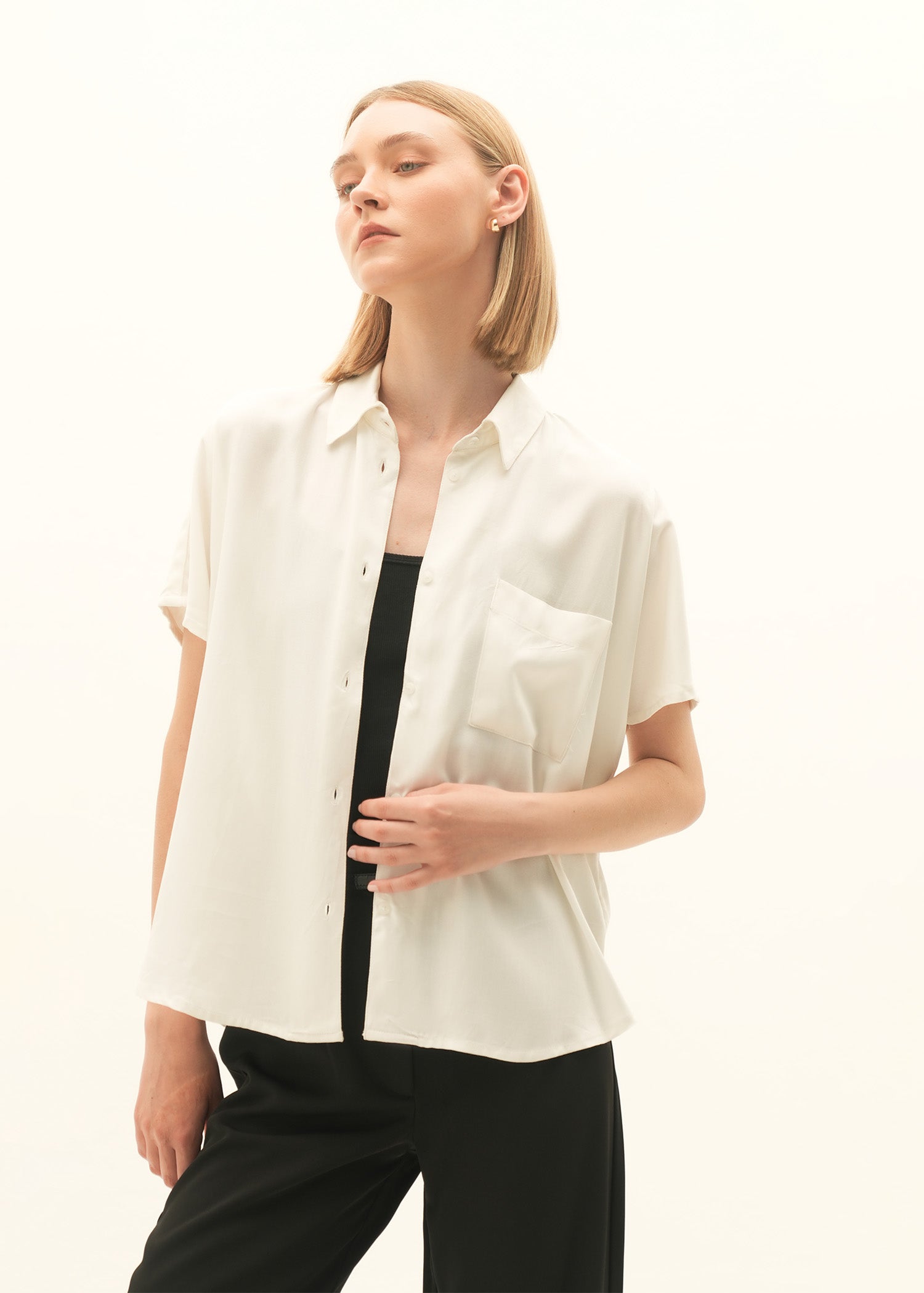 NishatUK - White Solids Viscose 1-piece ready to wear Shirt