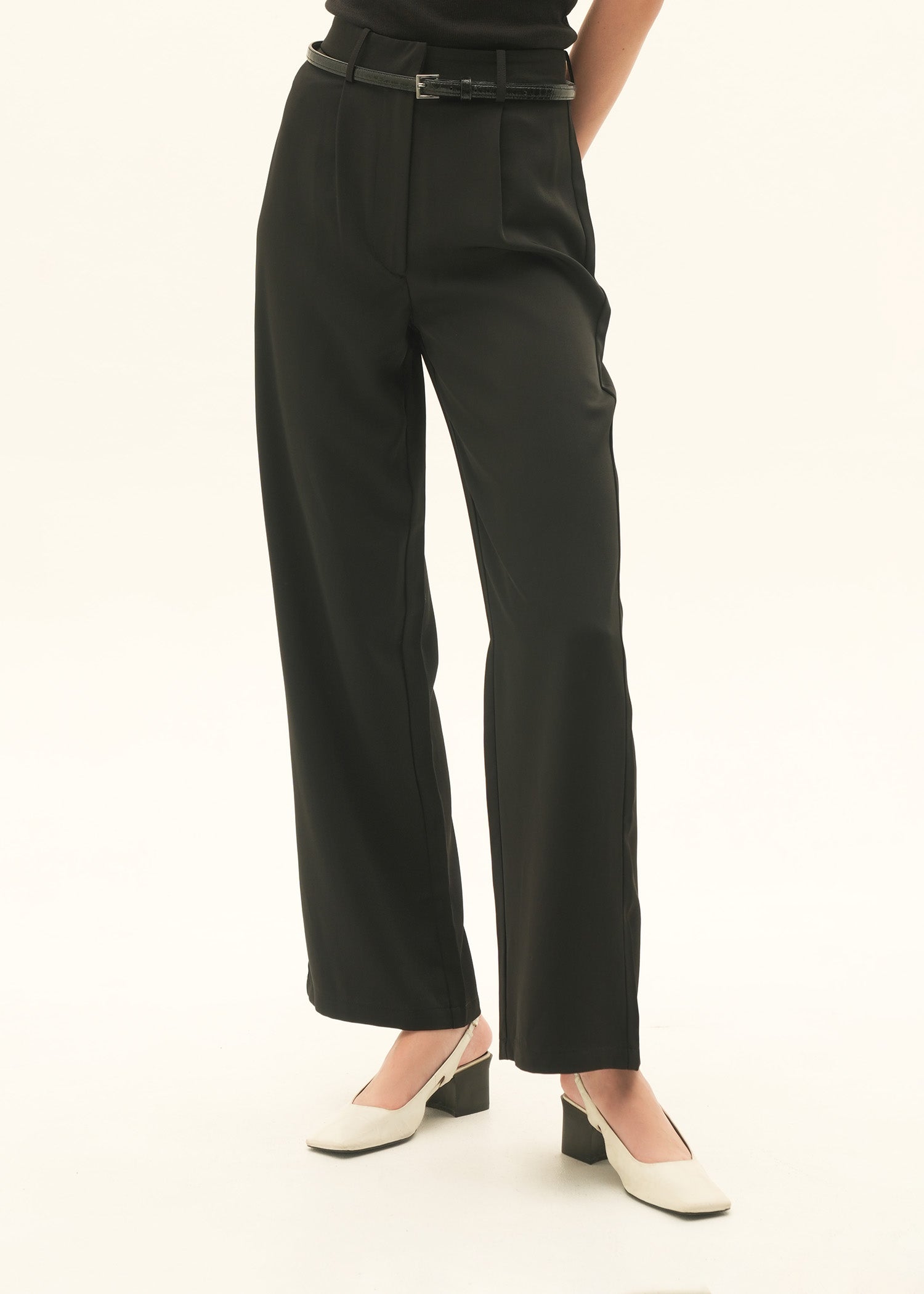 NishatUK - Black Solids Polyester 1-piece ready to wear Trouser
